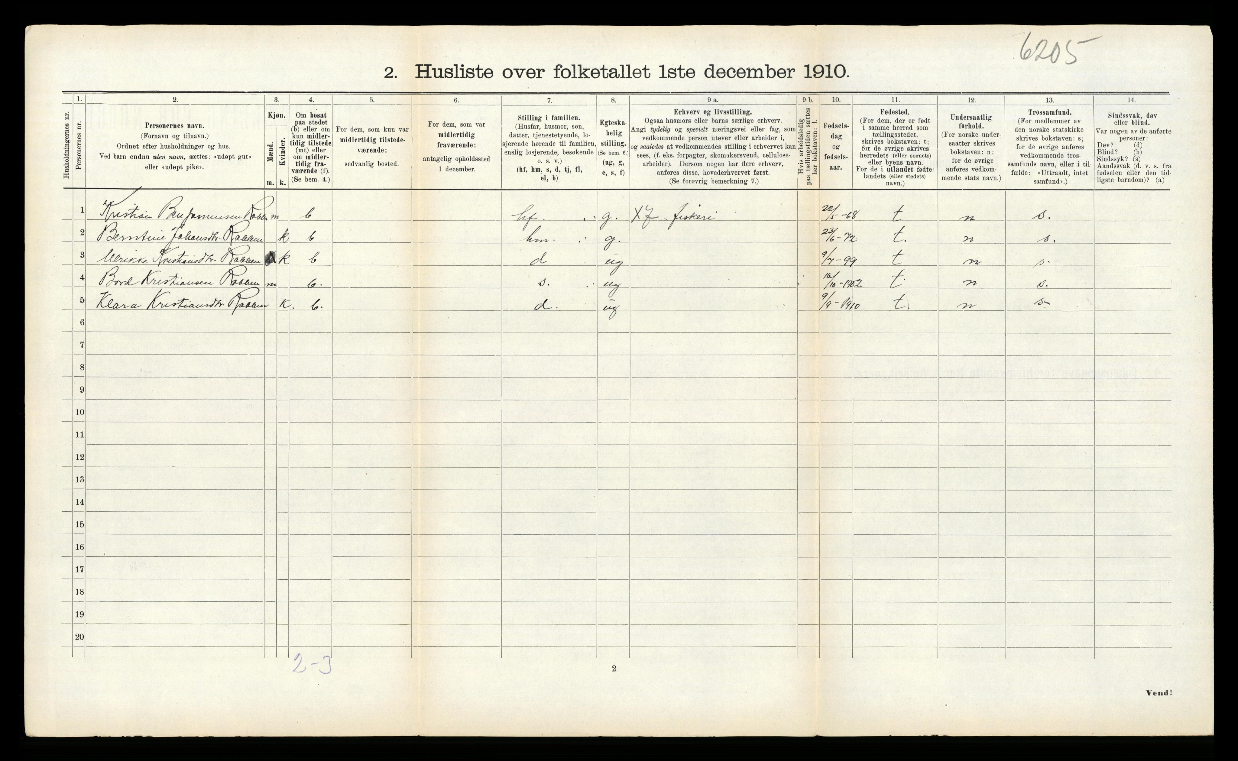 RA, 1910 census for Nord-Frøya, 1910, p. 113