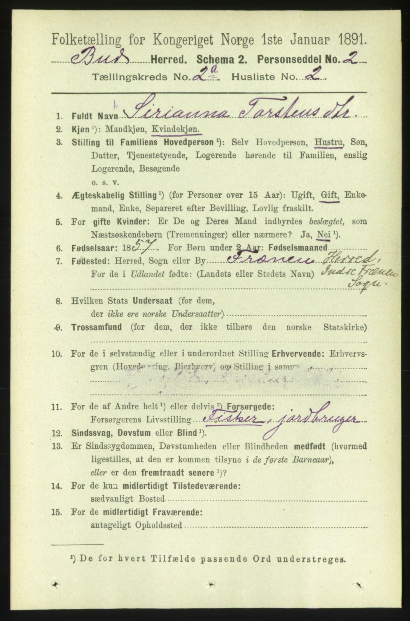 RA, 1891 census for 1549 Bud, 1891, p. 744