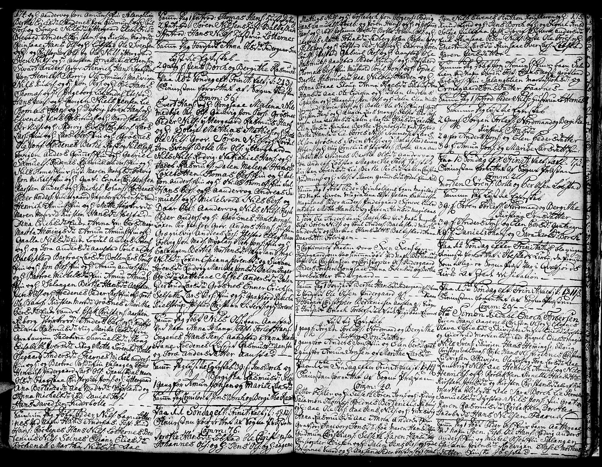 Ibestad sokneprestembete, SATØ/S-0077/H/Ha/Hab/L0001klokker: Parish register (copy) no. 1, 1776-1808, p. 174-175