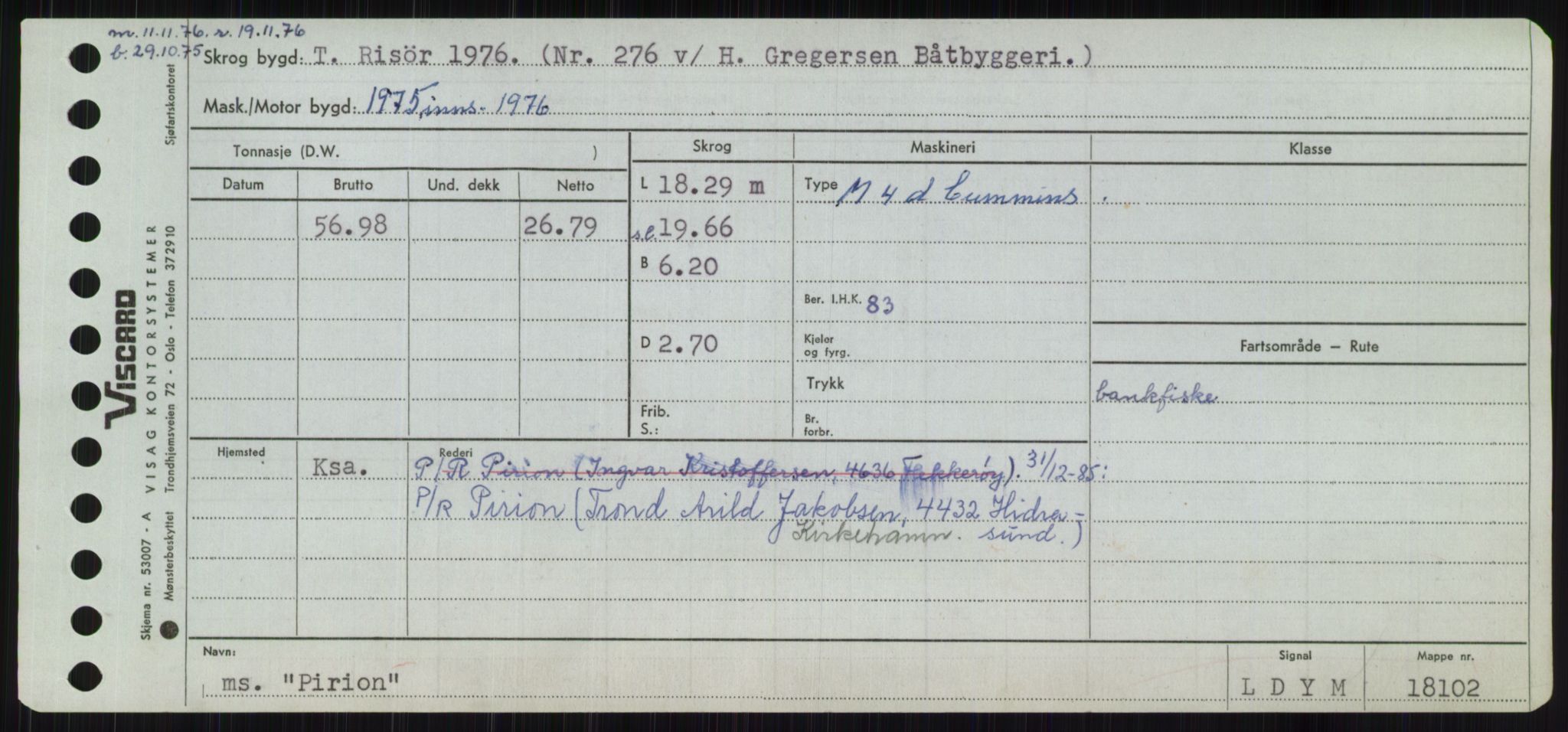 Sjøfartsdirektoratet med forløpere, Skipsmålingen, AV/RA-S-1627/H/Ha/L0004/0002: Fartøy, Mas-R / Fartøy, Odin-R, p. 317