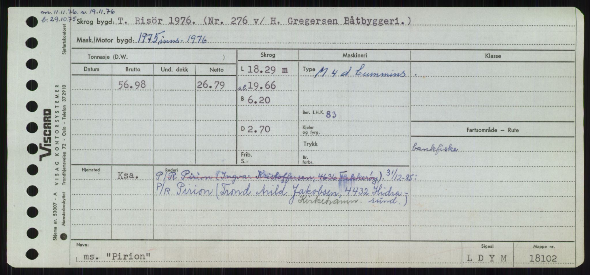 Sjøfartsdirektoratet med forløpere, Skipsmålingen, RA/S-1627/H/Ha/L0004/0002: Fartøy, Mas-R / Fartøy, Odin-R, p. 317