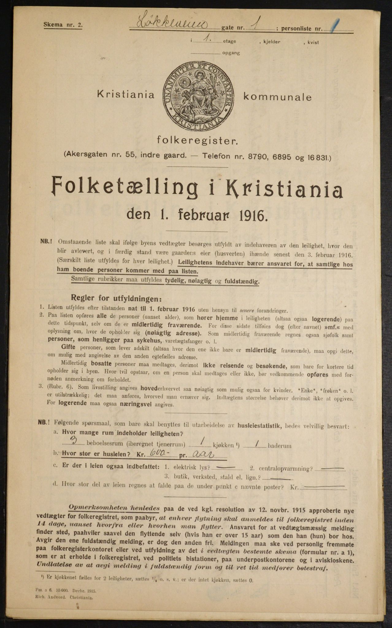 OBA, Municipal Census 1916 for Kristiania, 1916, p. 59966