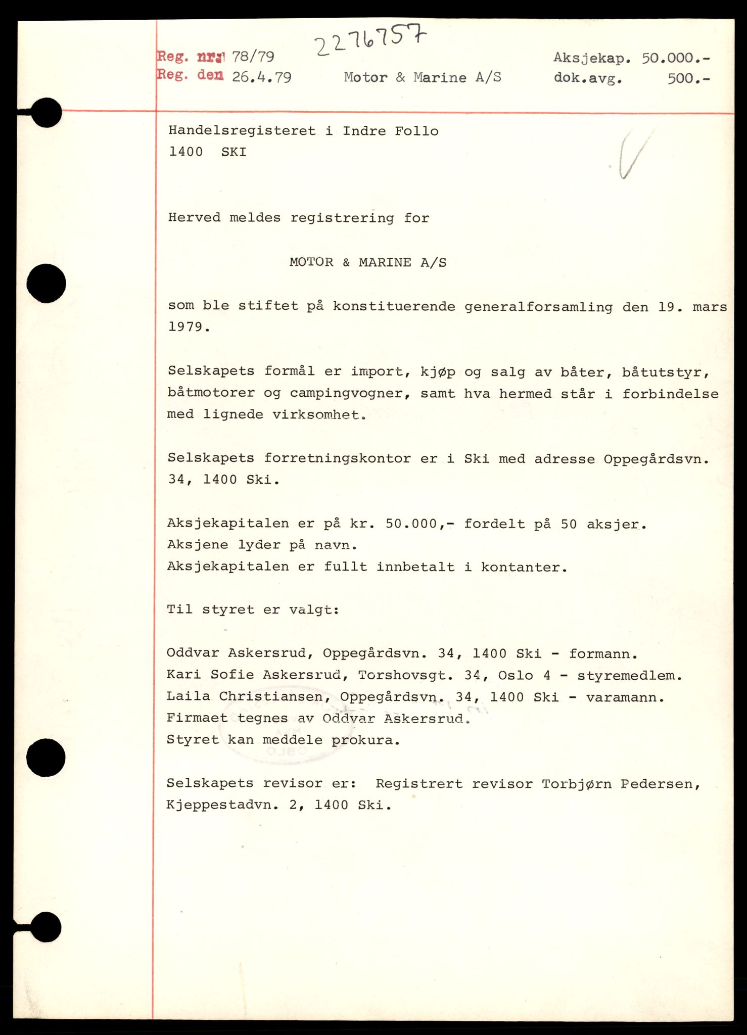 Indre Follo tingrett, AV/SAT-A-10086/K/Kb/Kba/L0018: Aksjeselskap, Mot - Norsk K, 1944-1990, p. 5