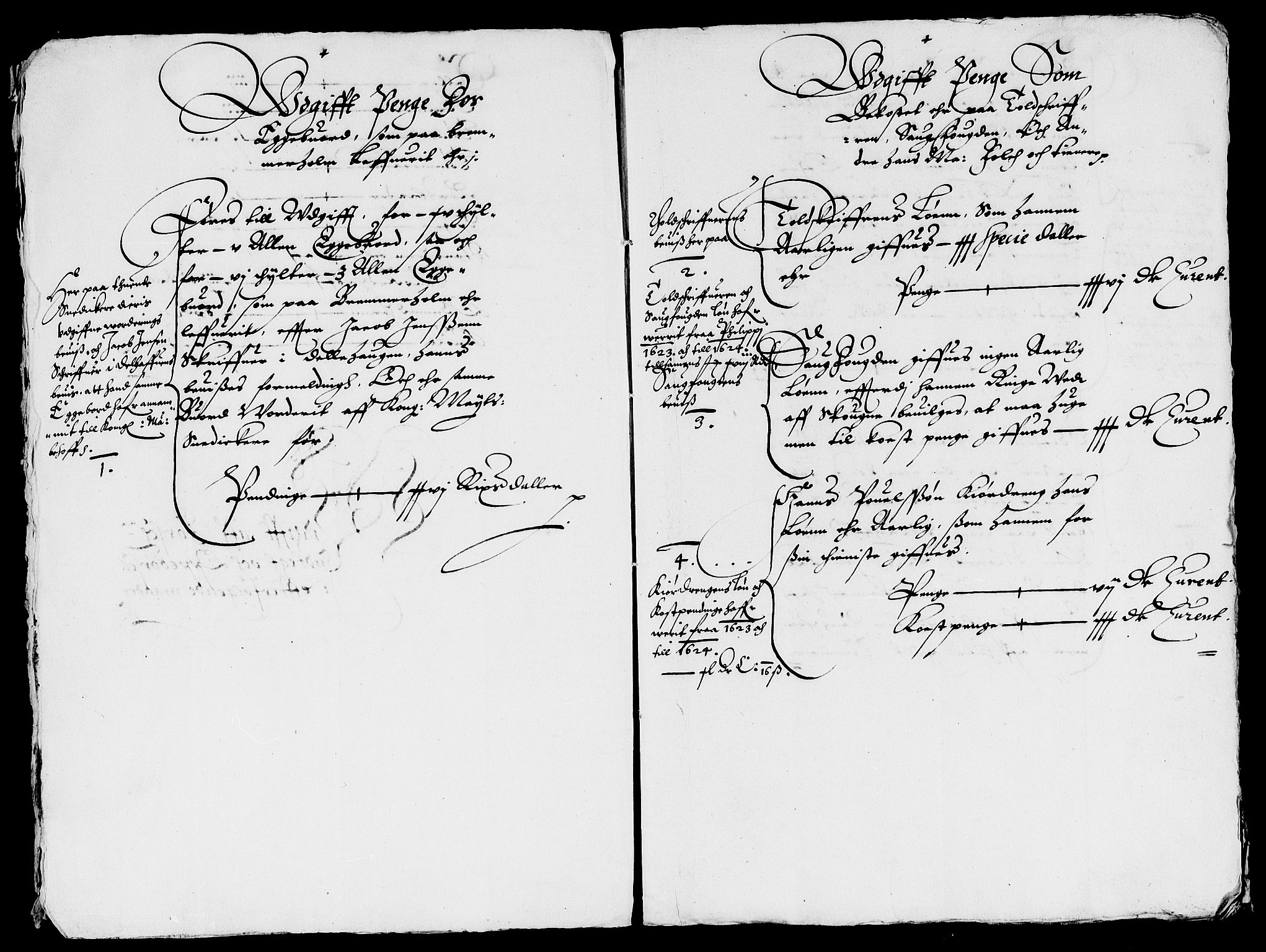 Rentekammeret inntil 1814, Reviderte regnskaper, Lensregnskaper, AV/RA-EA-5023/R/Rb/Rbi/L0001: Mørk sager på Hurum og toll av Follo og Bragernes, 1624-1630