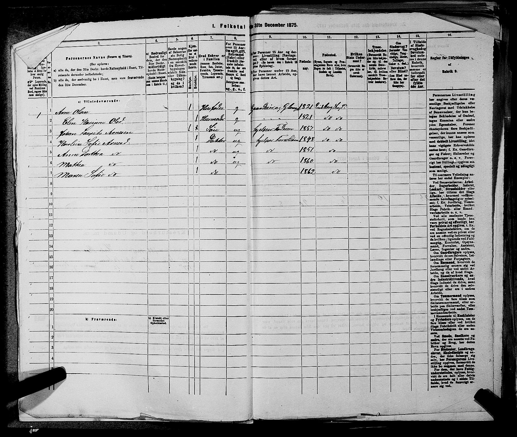 RA, 1875 census for 0125P Eidsberg, 1875, p. 1362