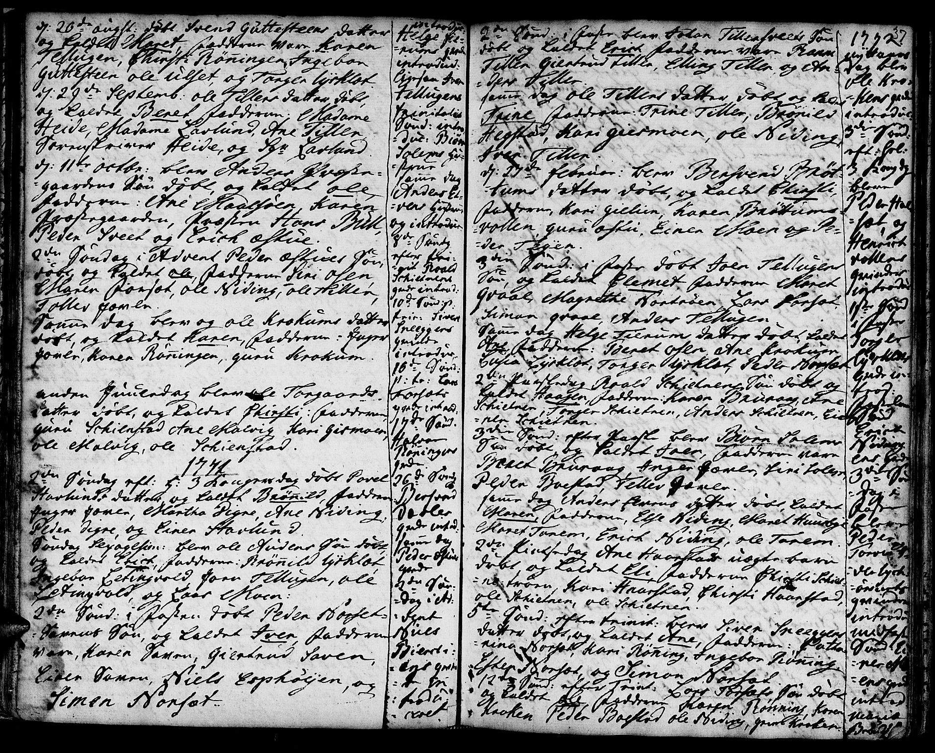 Ministerialprotokoller, klokkerbøker og fødselsregistre - Sør-Trøndelag, SAT/A-1456/618/L0437: Parish register (official) no. 618A02, 1749-1782, p. 37