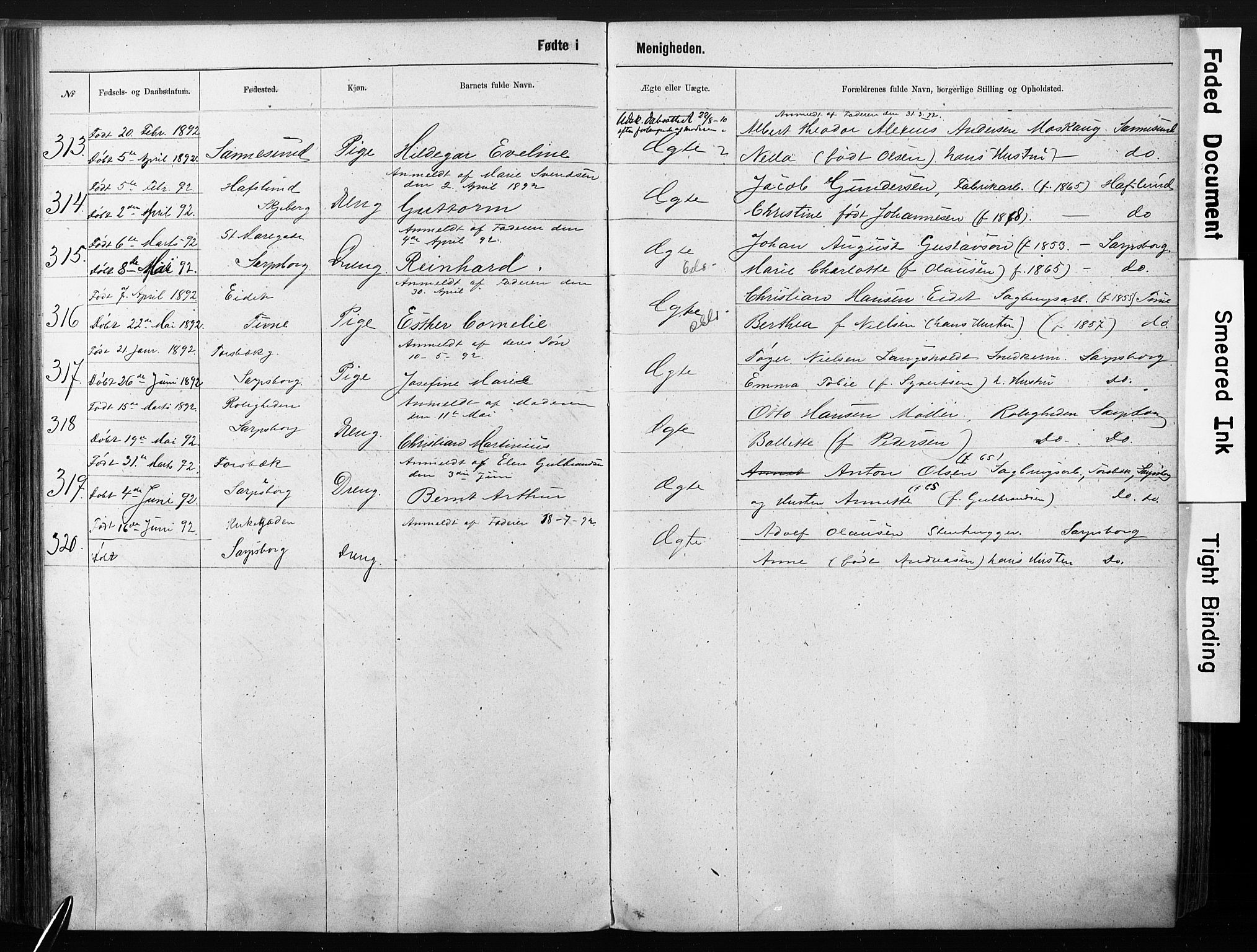 Sarpsborg metodistkirke, AV/SAO-PAO-0233/A/L0003: Dissenter register no. 3, 1856-1893