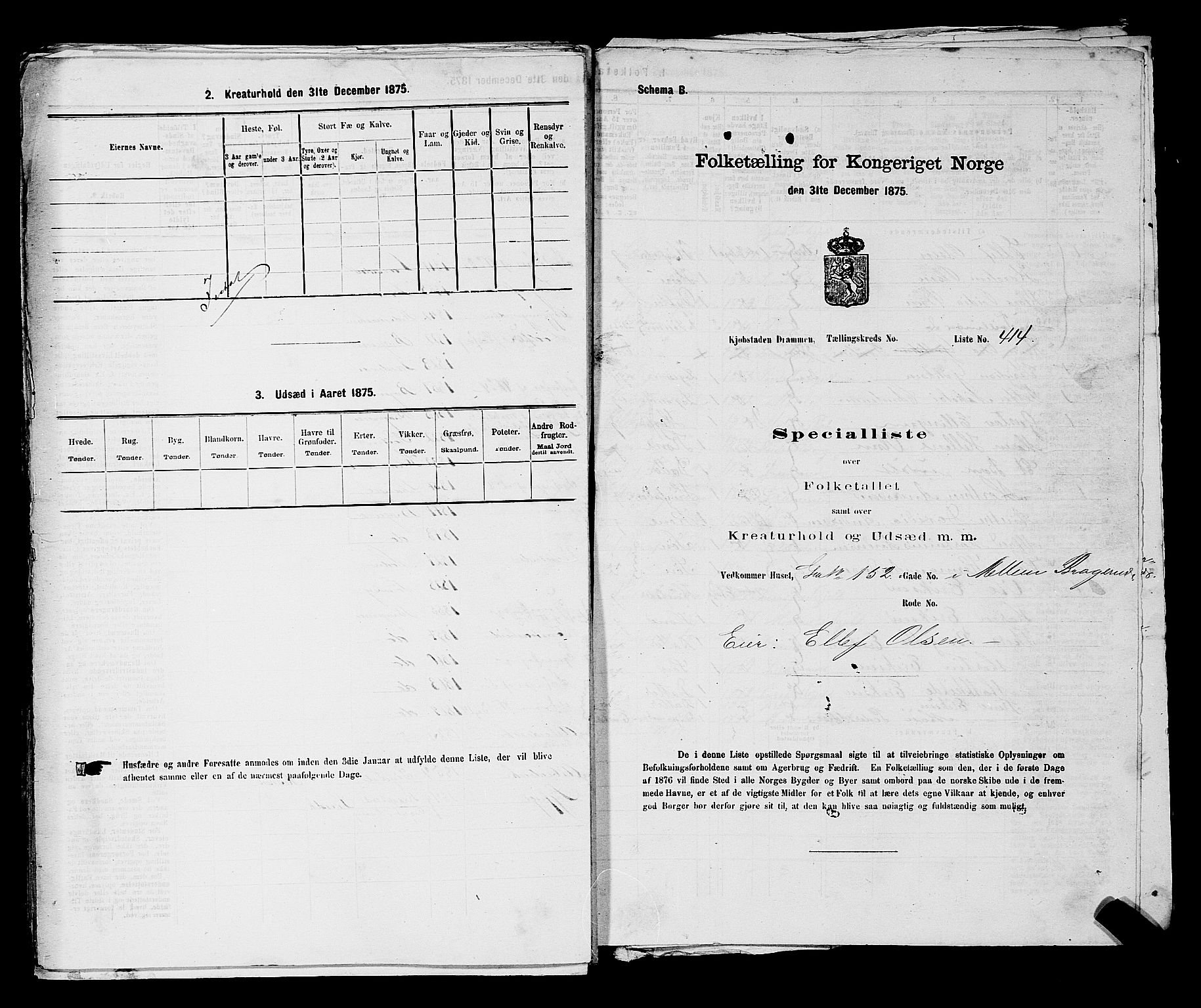 SAKO, 1875 census for 0602 Drammen, 1875, p. 1470
