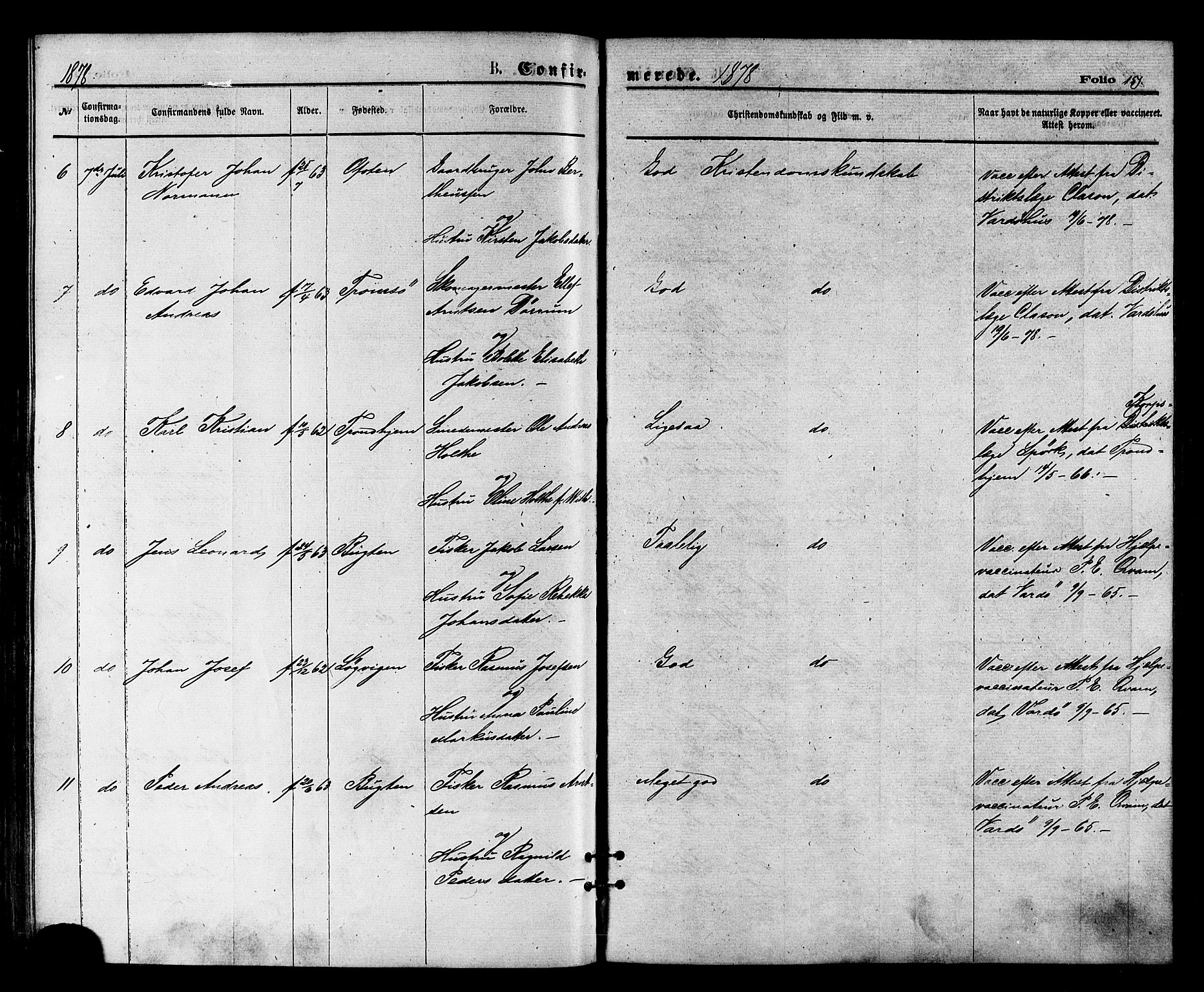 Vardø sokneprestkontor, AV/SATØ-S-1332/H/Ha/L0005kirke: Parish register (official) no. 5, 1872-1878, p. 151