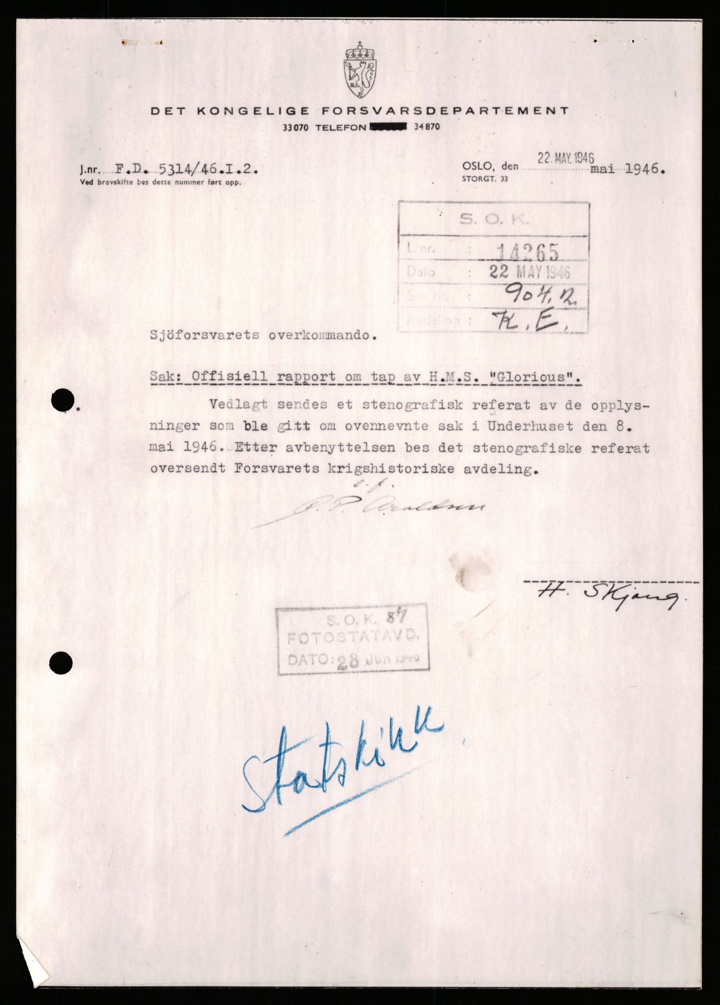 Forsvaret, Sjøforsvarets overkommando, AV/RA-RAFA-2035/D/Dc/L0306: --, 1940-1945, p. 62