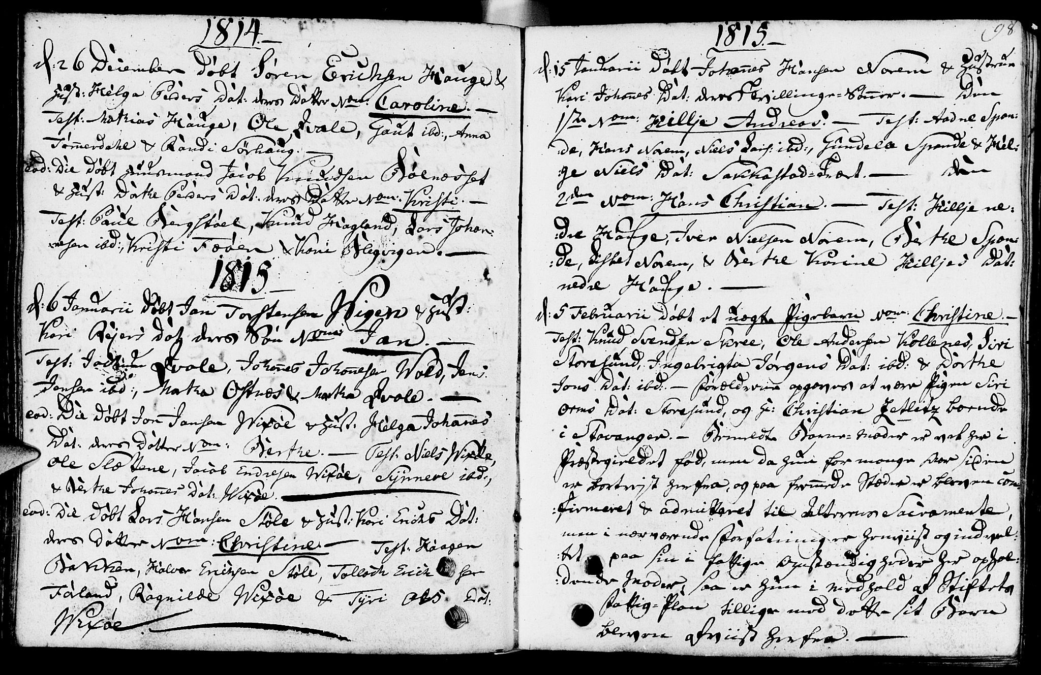 Torvastad sokneprestkontor, SAST/A -101857/H/Ha/Haa/L0002: Parish register (official) no. A 2, 1801-1817, p. 98