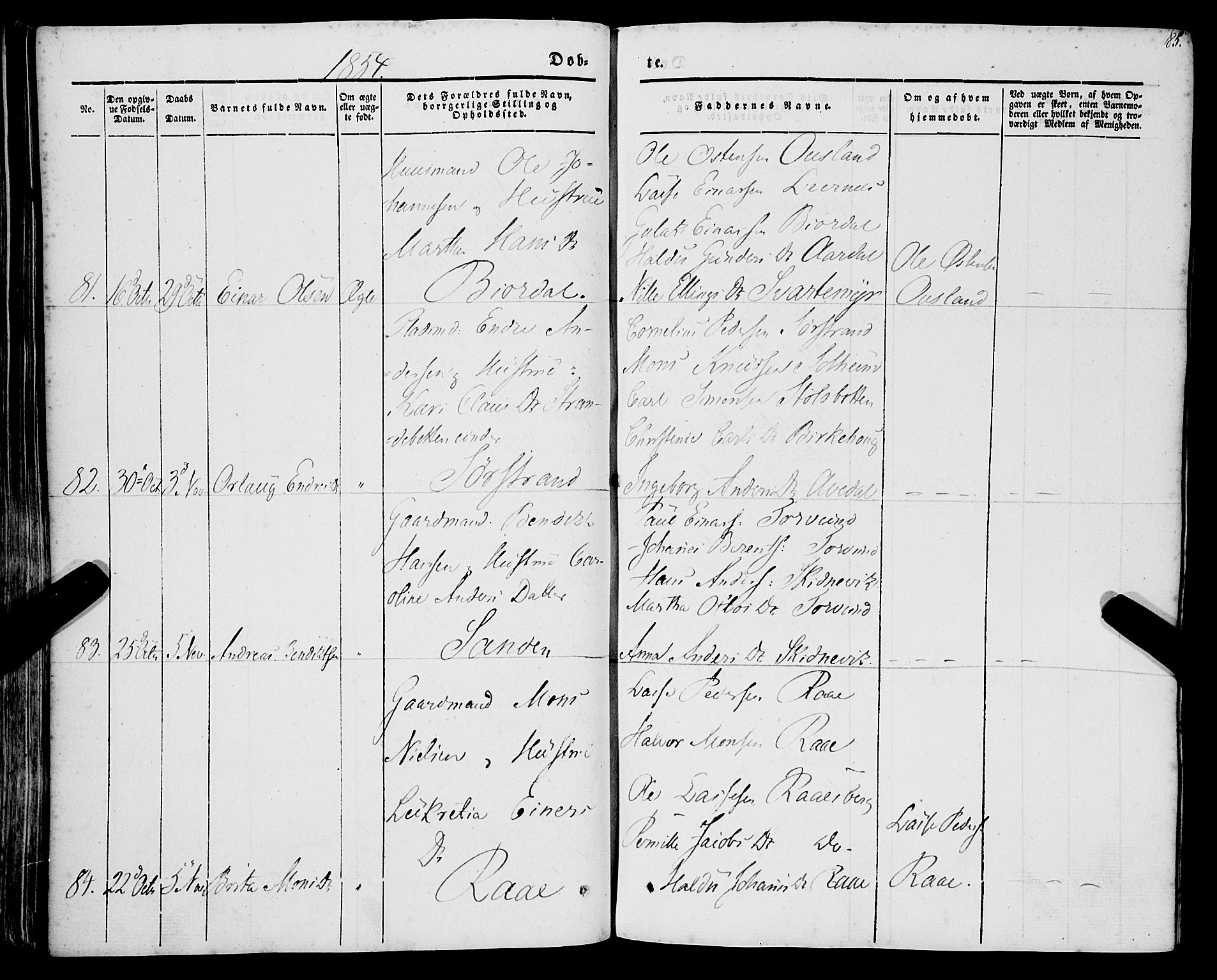 Lavik sokneprestembete, SAB/A-80901: Parish register (official) no. A 3, 1843-1863, p. 85