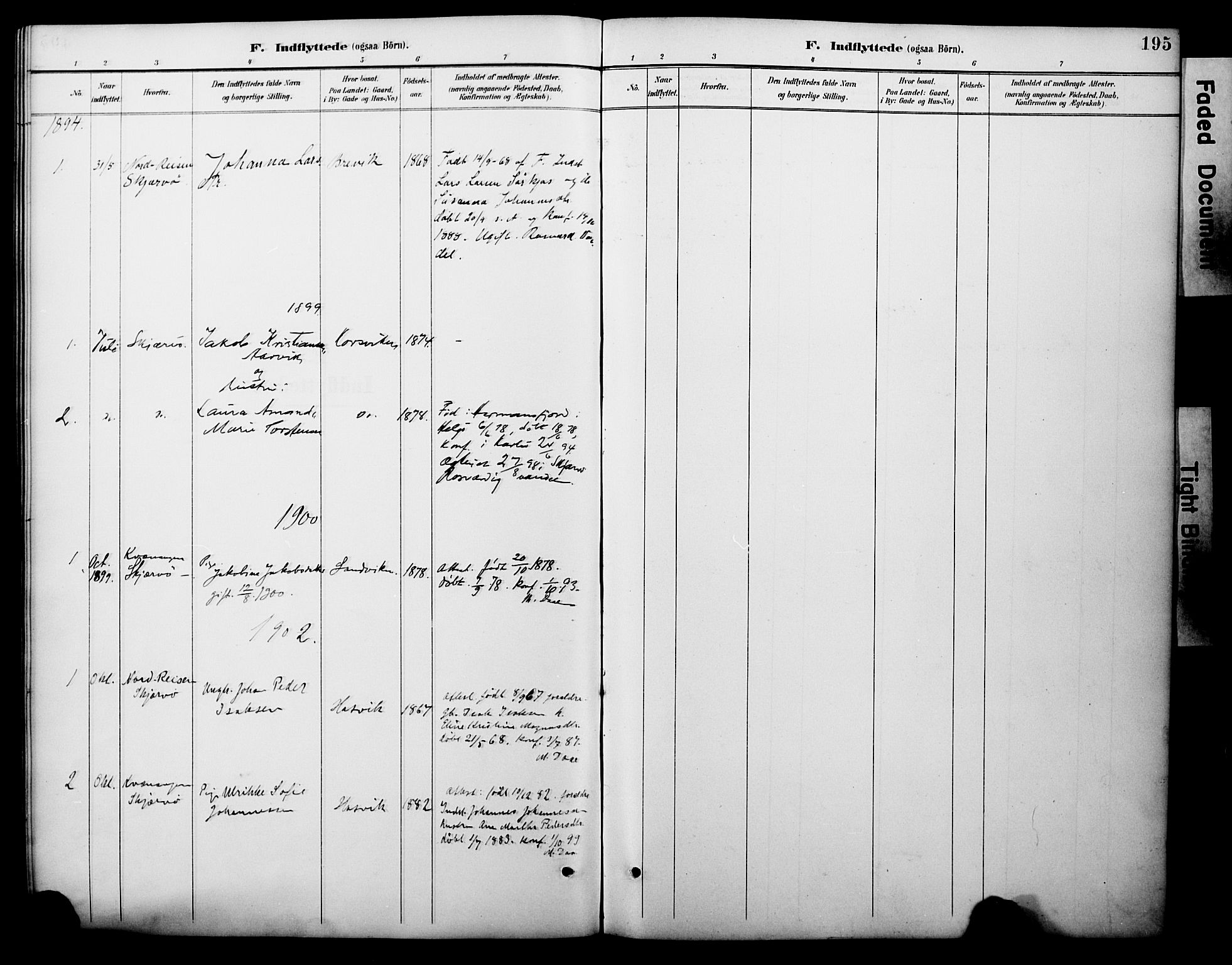 Loppa sokneprestkontor, AV/SATØ-S-1339/H/Ha/L0008kirke: Parish register (official) no. 8, 1889-1907, p. 195