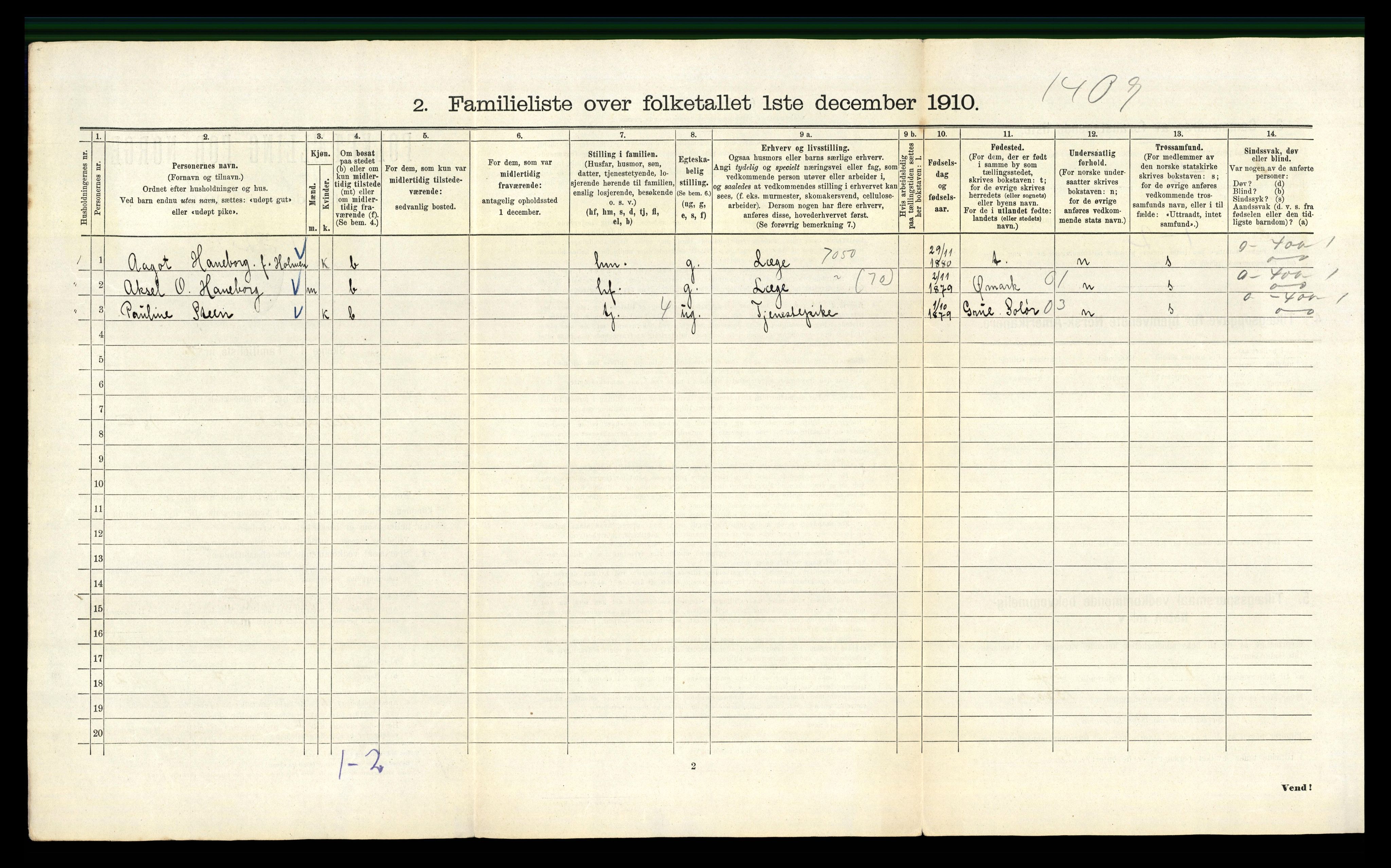 RA, 1910 census for Kristiania, 1910, p. 115326