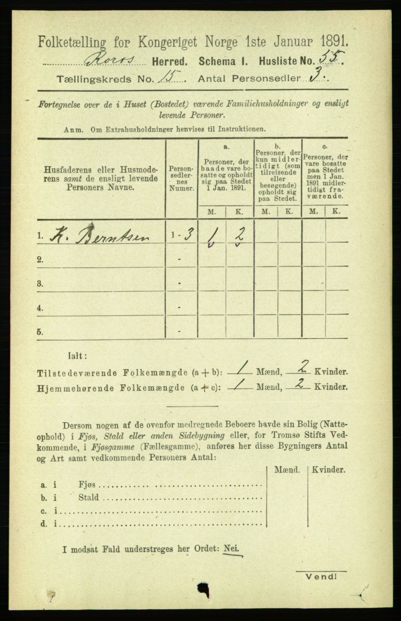 RA, 1891 census for 1640 Røros, 1891, p. 3317