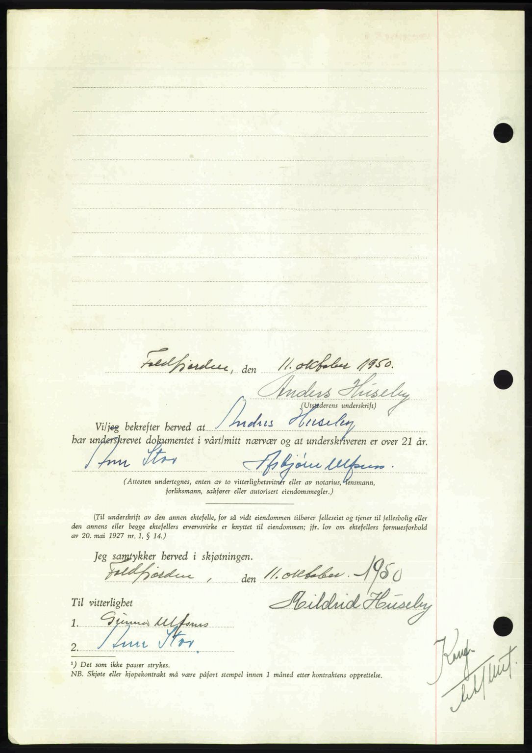 Nordmøre sorenskriveri, AV/SAT-A-4132/1/2/2Ca: Mortgage book no. A116, 1950-1950, Diary no: : 3229/1950