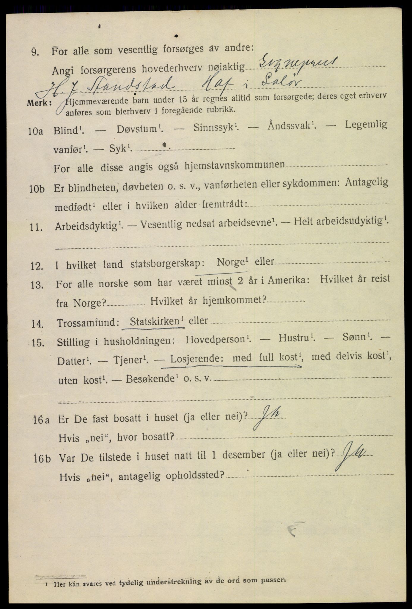 SAH, 1920 census for Hamar, 1920, p. 16922