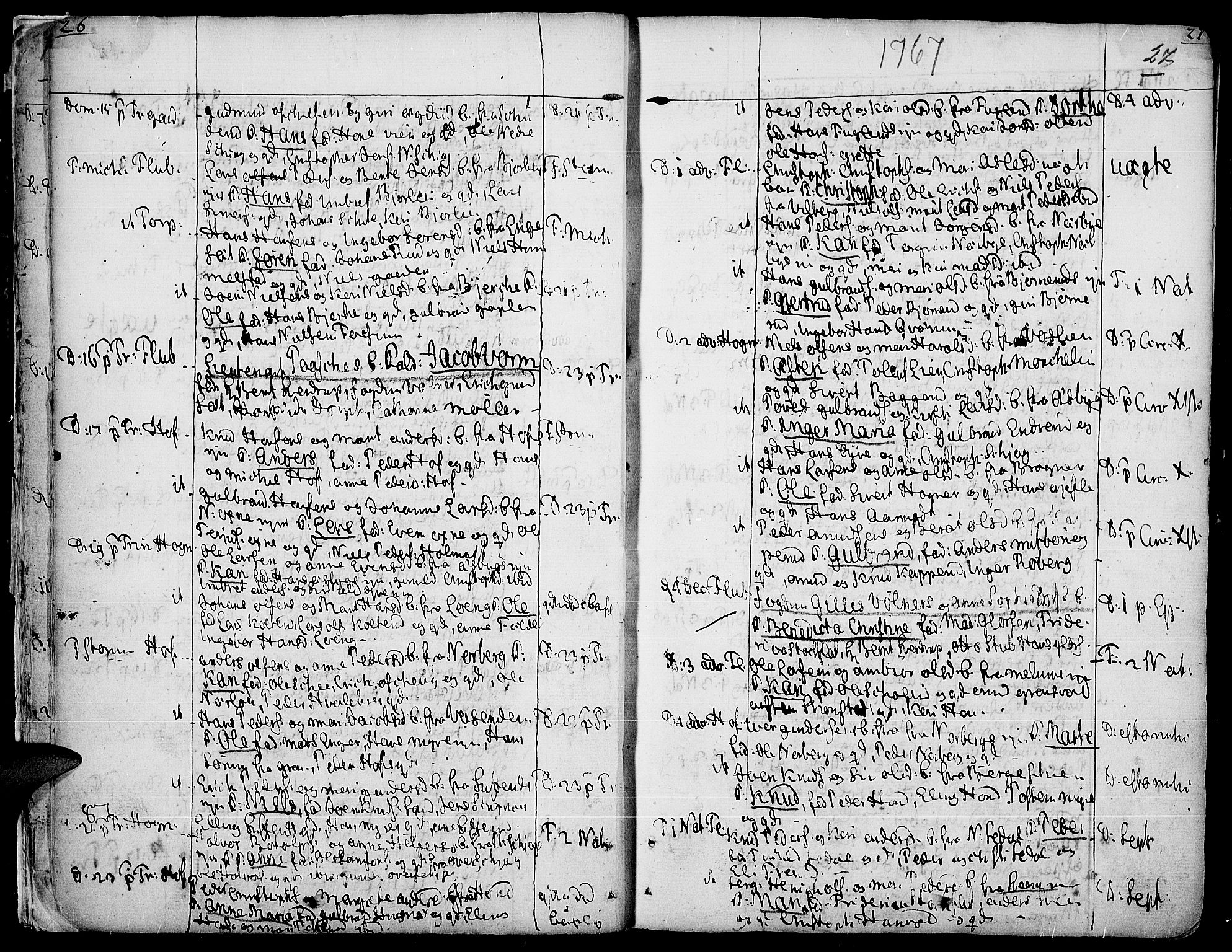 Land prestekontor, AV/SAH-PREST-120/H/Ha/Haa/L0005: Parish register (official) no. 5, 1765-1784, p. 26-27