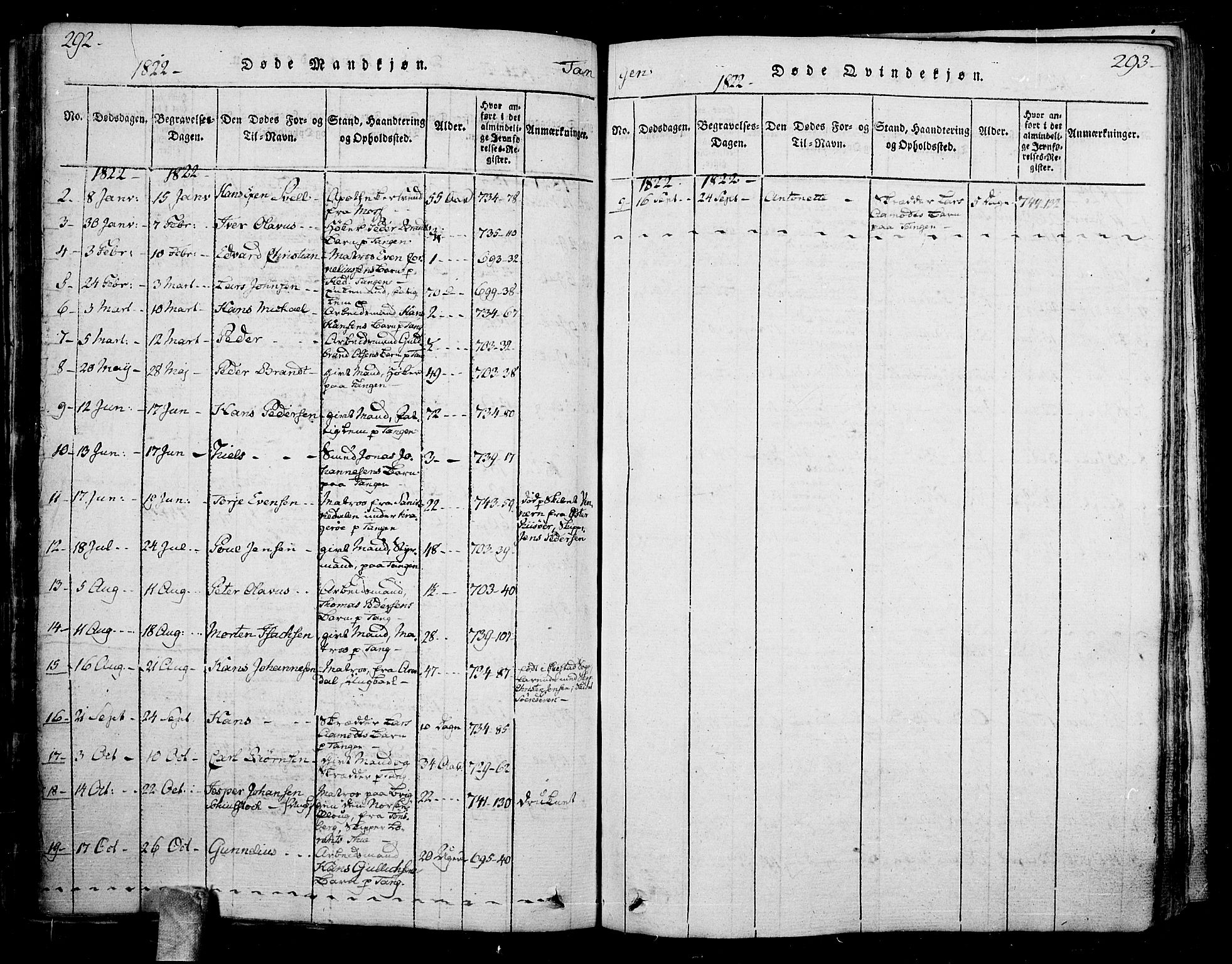 Skoger kirkebøker, AV/SAKO-A-59/F/Fa/L0002: Parish register (official) no. I 2 /2, 1814-1842, p. 292-293