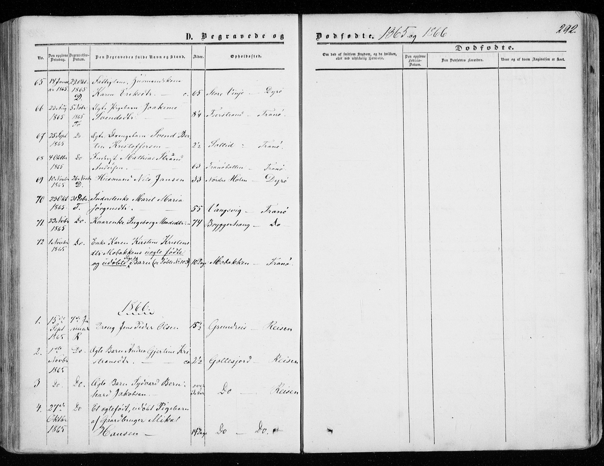 Tranøy sokneprestkontor, SATØ/S-1313/I/Ia/Iaa/L0007kirke: Parish register (official) no. 7, 1856-1866, p. 292