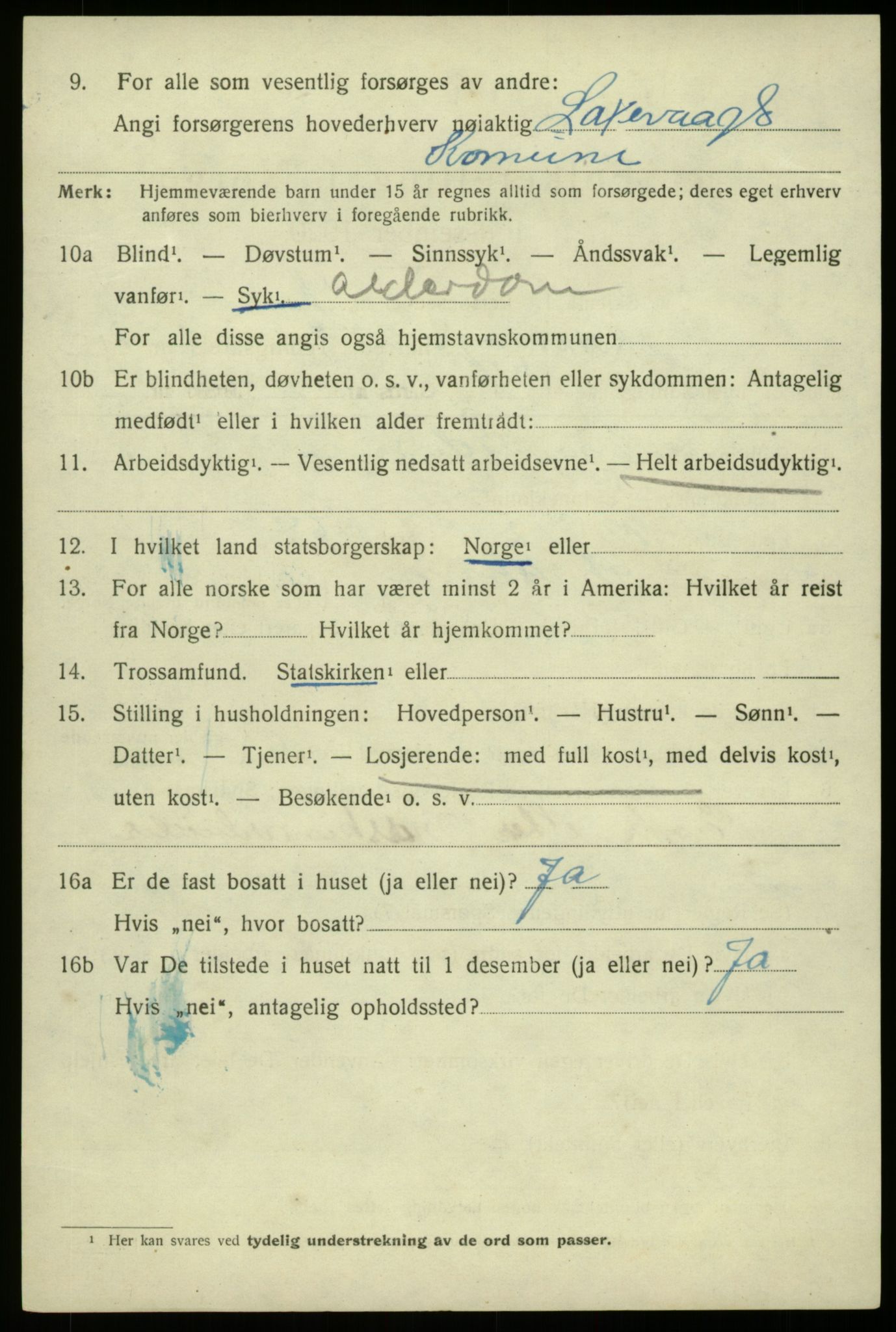 SAB, 1920 census for Laksevåg, 1920, p. 11021
