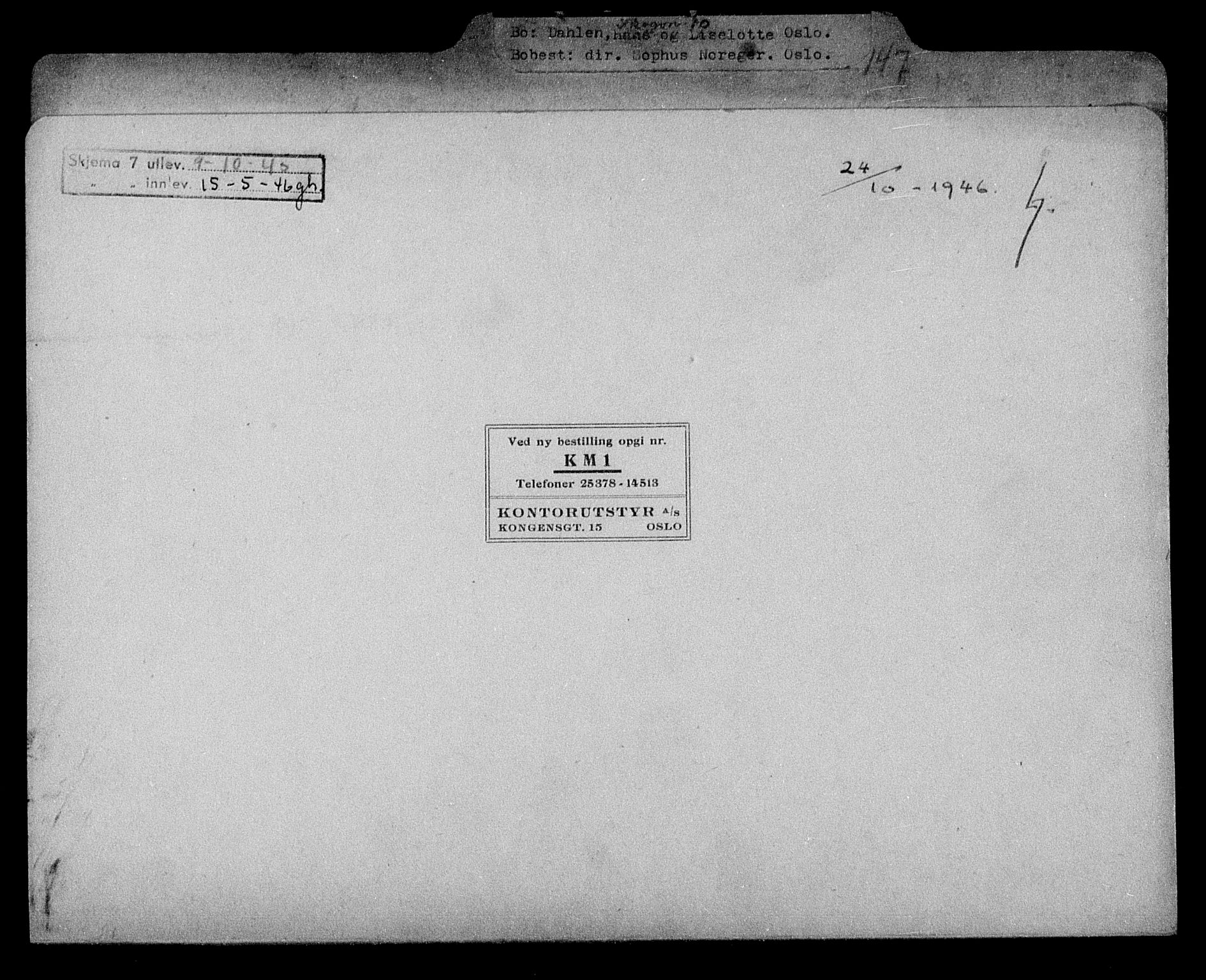 Justisdepartementet, Tilbakeføringskontoret for inndratte formuer, RA/S-1564/H/Hc/Hcc/L0929: --, 1945-1947, p. 287