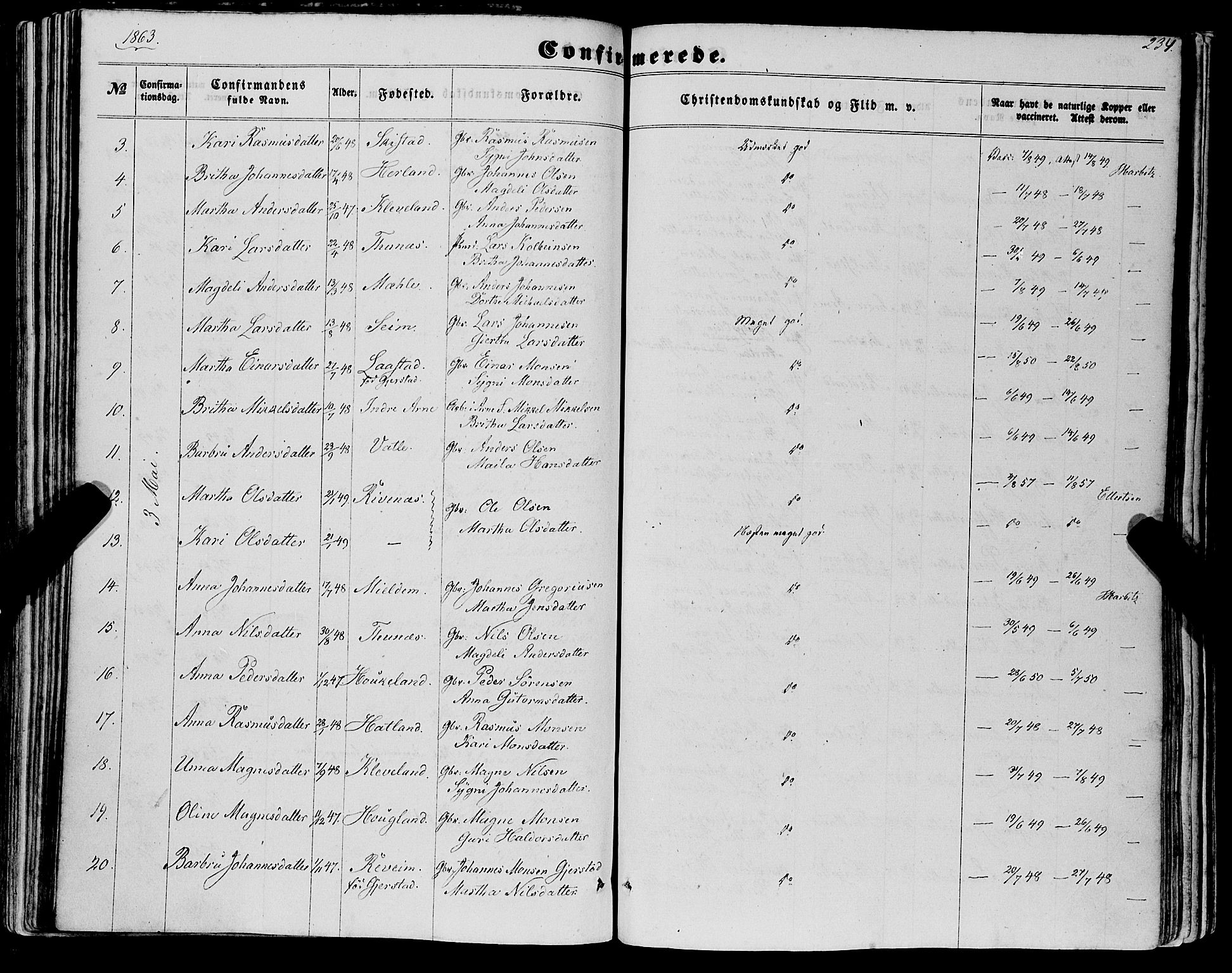 Haus sokneprestembete, AV/SAB-A-75601/H/Haa: Parish register (official) no. A 17, 1858-1870, p. 234