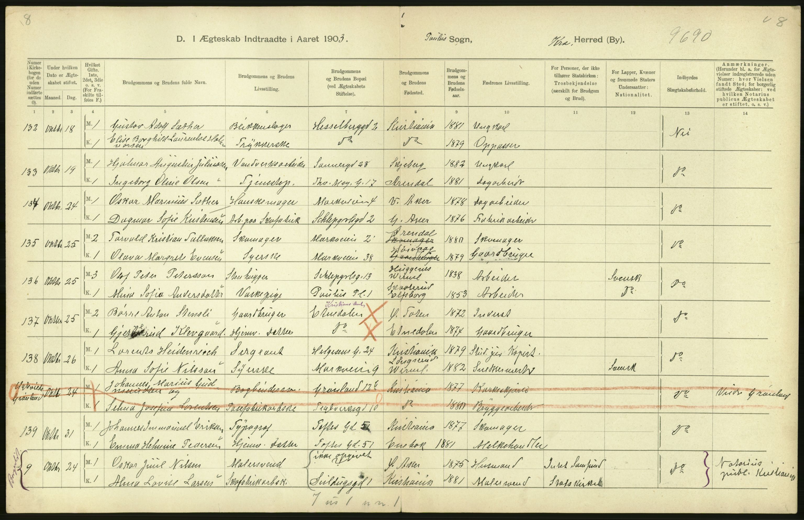 Statistisk sentralbyrå, Sosiodemografiske emner, Befolkning, AV/RA-S-2228/D/Df/Dfa/Dfaa/L0004: Kristiania: Gifte, døde, 1903, p. 480