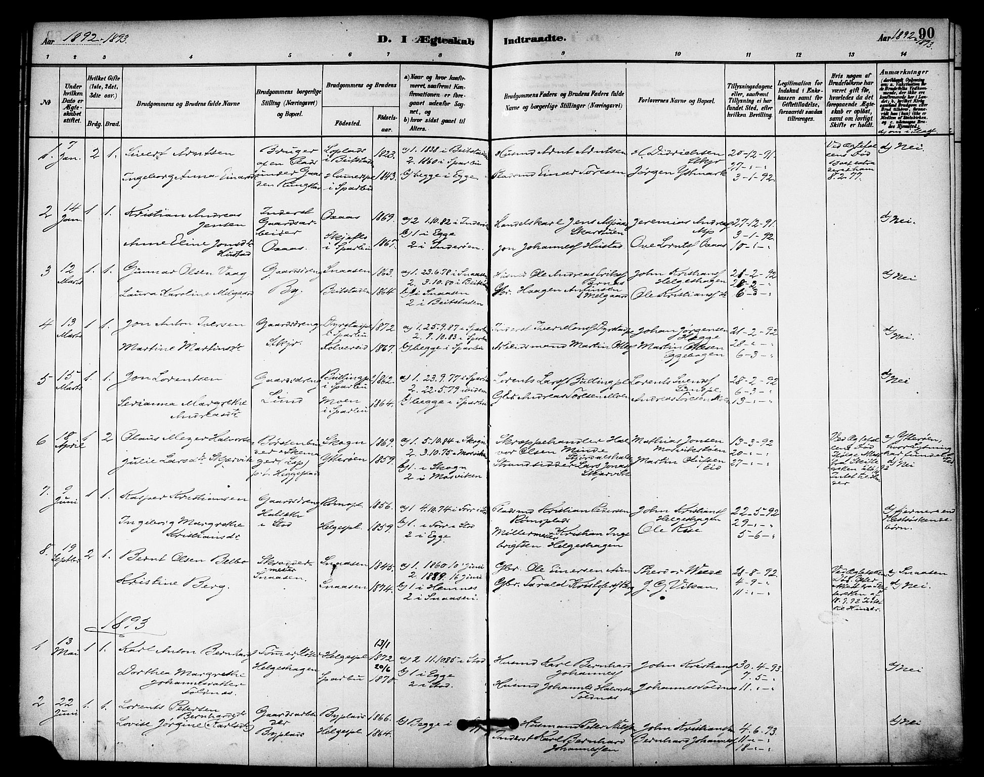 Ministerialprotokoller, klokkerbøker og fødselsregistre - Nord-Trøndelag, SAT/A-1458/740/L0378: Parish register (official) no. 740A01, 1881-1895, p. 90