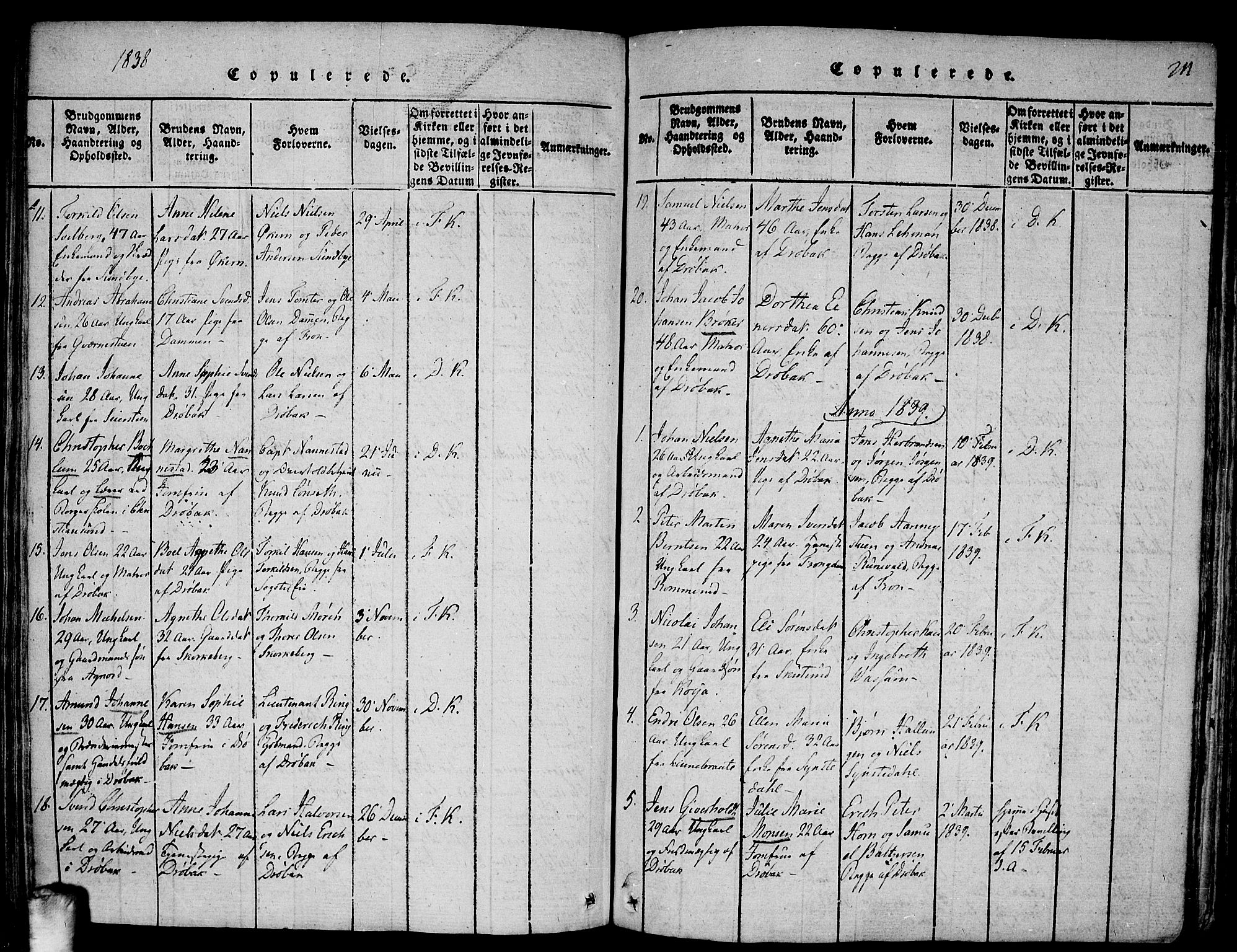 Drøbak prestekontor Kirkebøker, SAO/A-10142a/F/Fa/L0001: Parish register (official) no. I 1, 1816-1842, p. 211