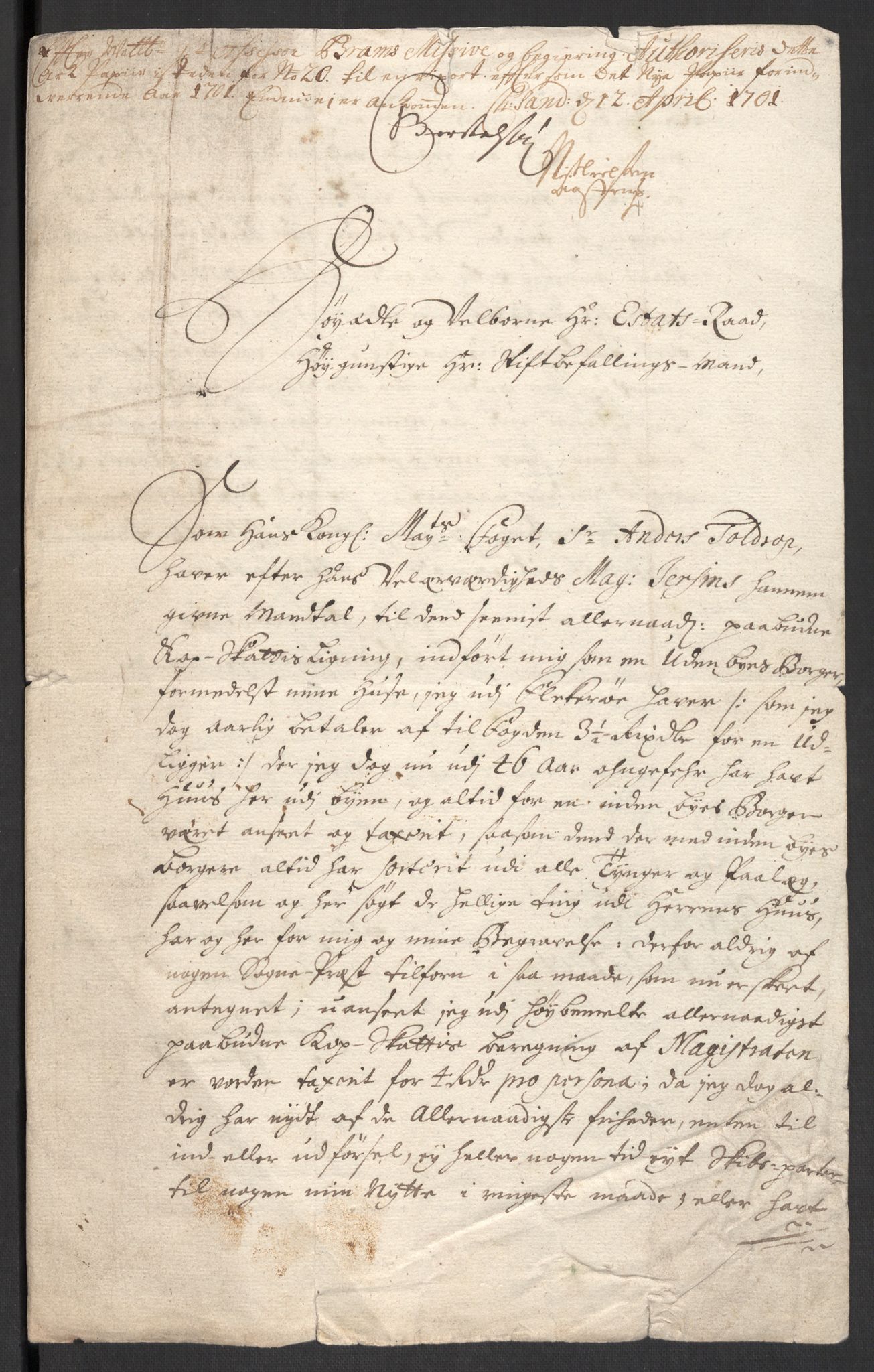 Rentekammeret inntil 1814, Reviderte regnskaper, Fogderegnskap, AV/RA-EA-4092/R43/L2548: Fogderegnskap Lista og Mandal, 1700, p. 274