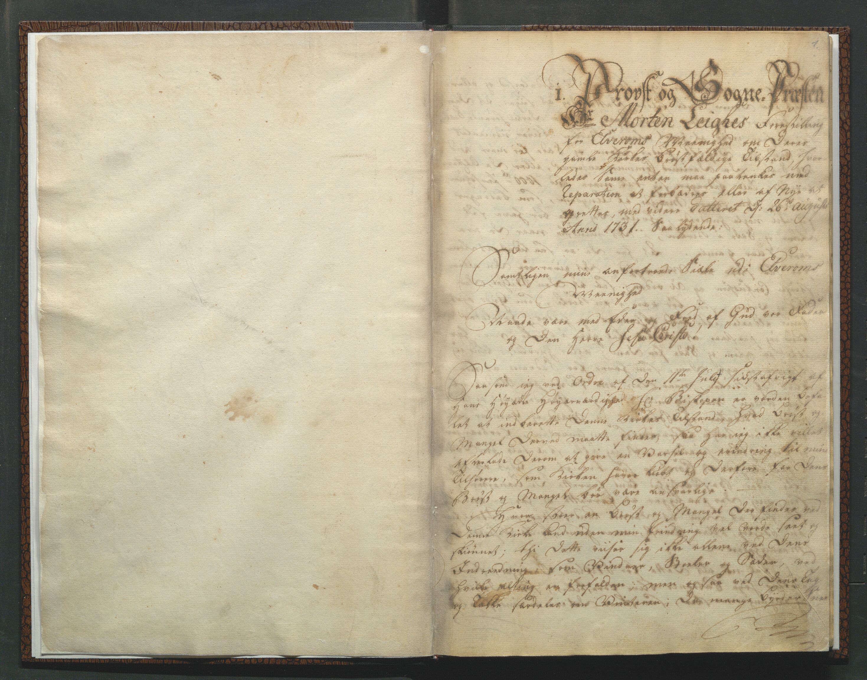 Elverum prestekontor, AV/SAH-PREST-044/G/Ga/L0001/0001: Kirken / Elverum kirke, 1731-1831, p. 1