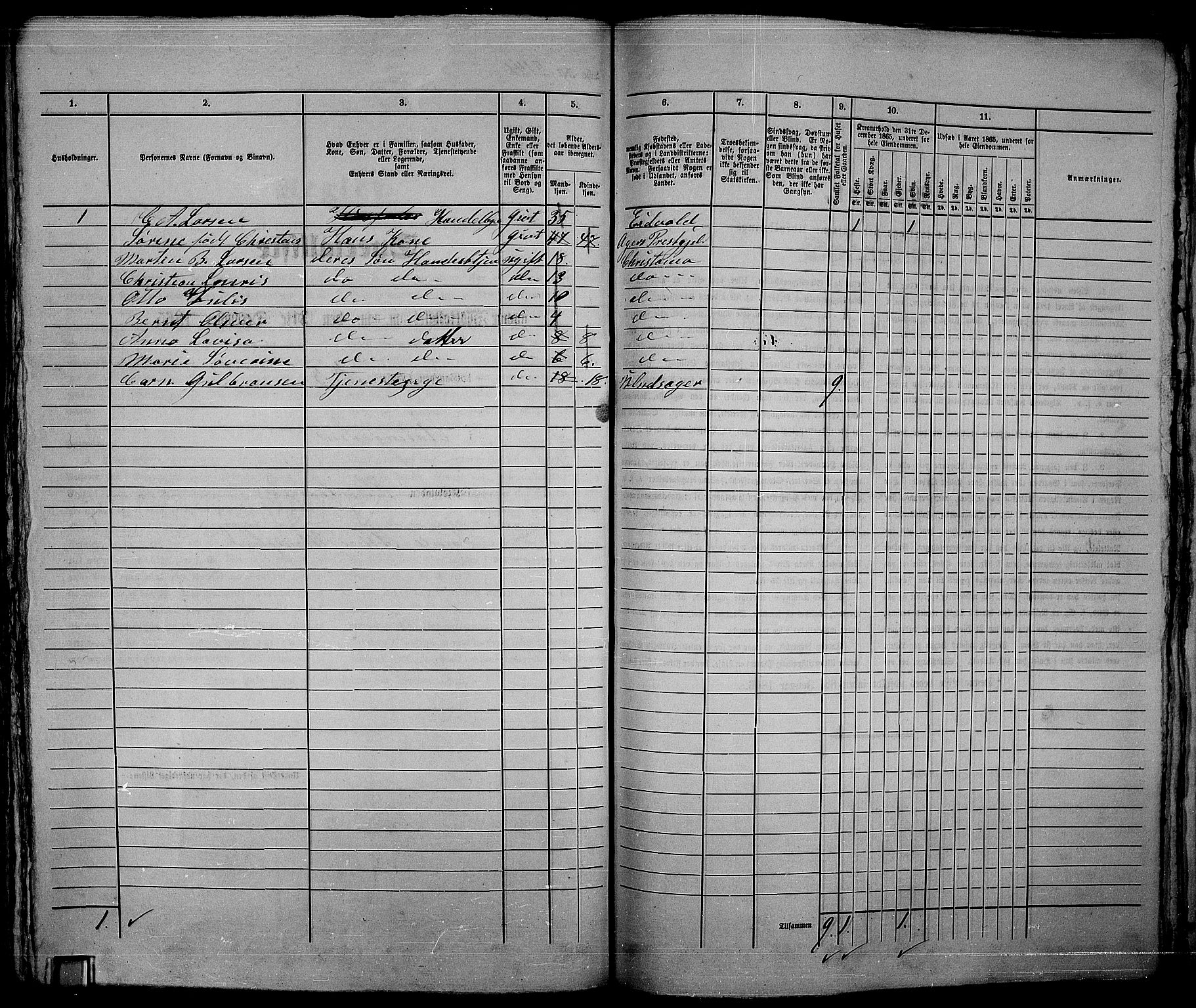 RA, 1865 census for Kristiania, 1865, p. 4779