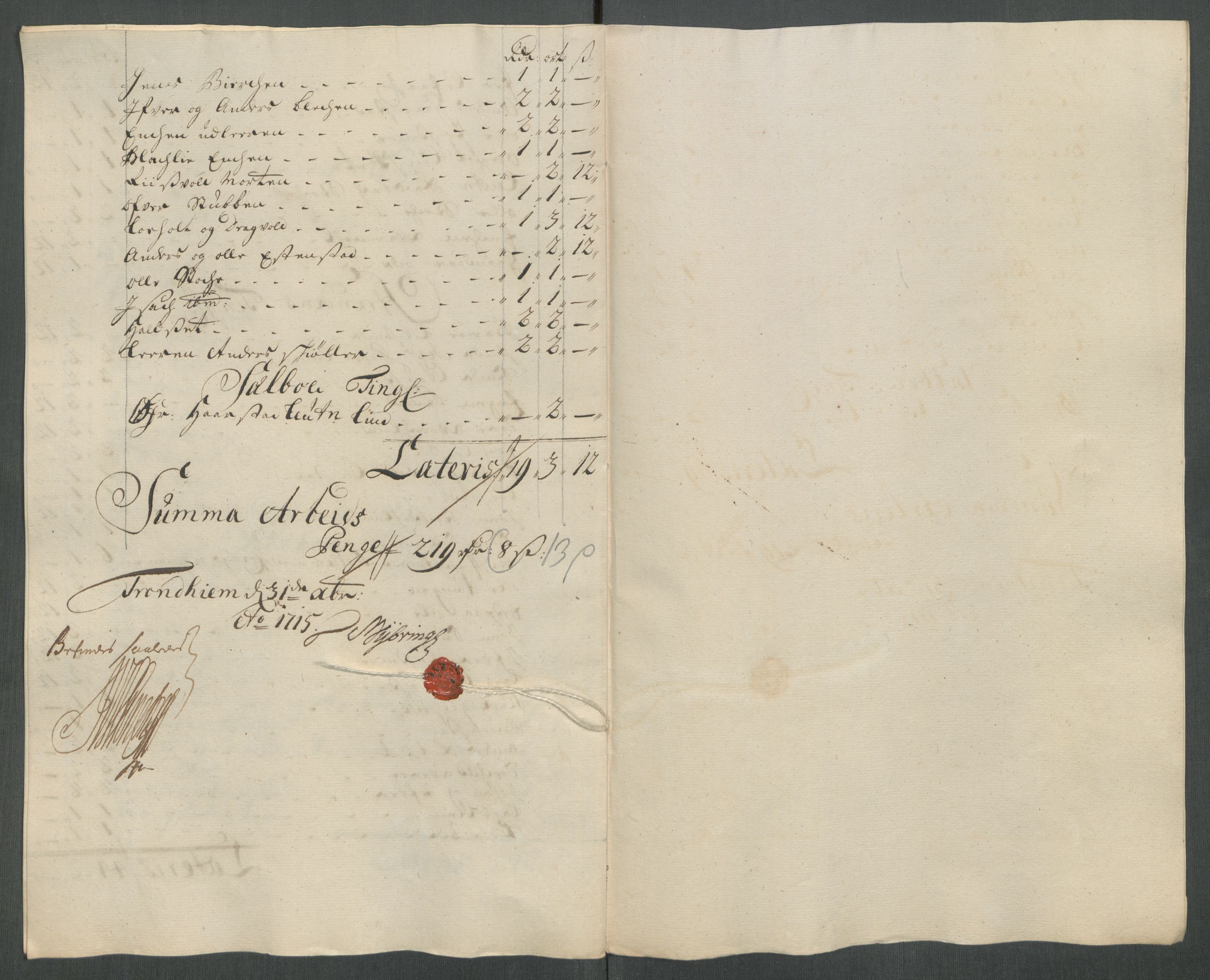 Rentekammeret inntil 1814, Reviderte regnskaper, Fogderegnskap, AV/RA-EA-4092/R61/L4115: Fogderegnskap Strinda og Selbu, 1715-1716, p. 171