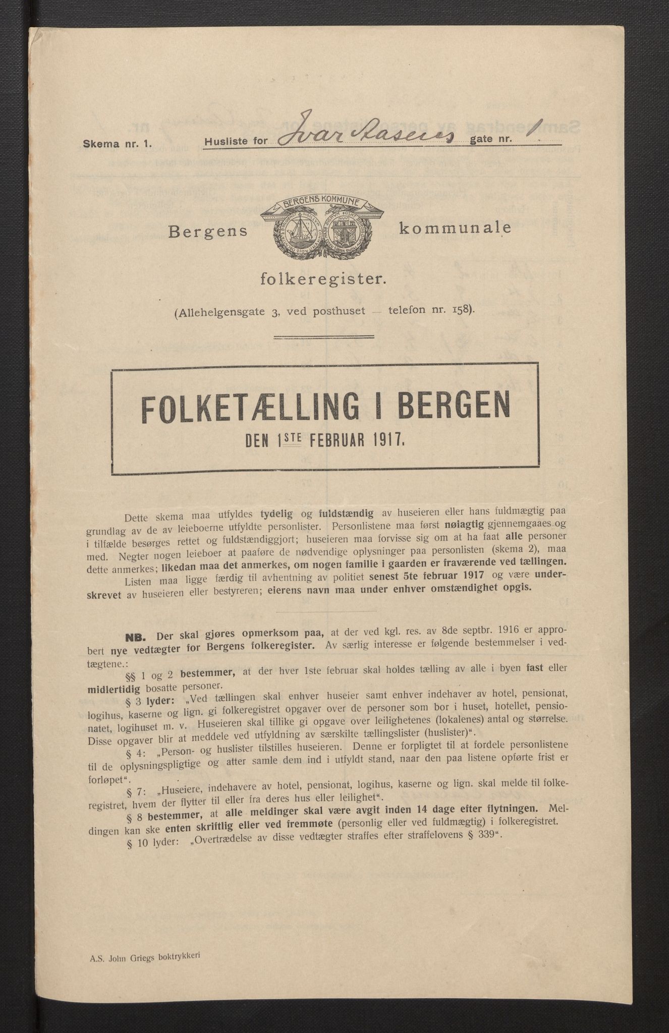SAB, Municipal Census 1917 for Bergen, 1917, p. 15028
