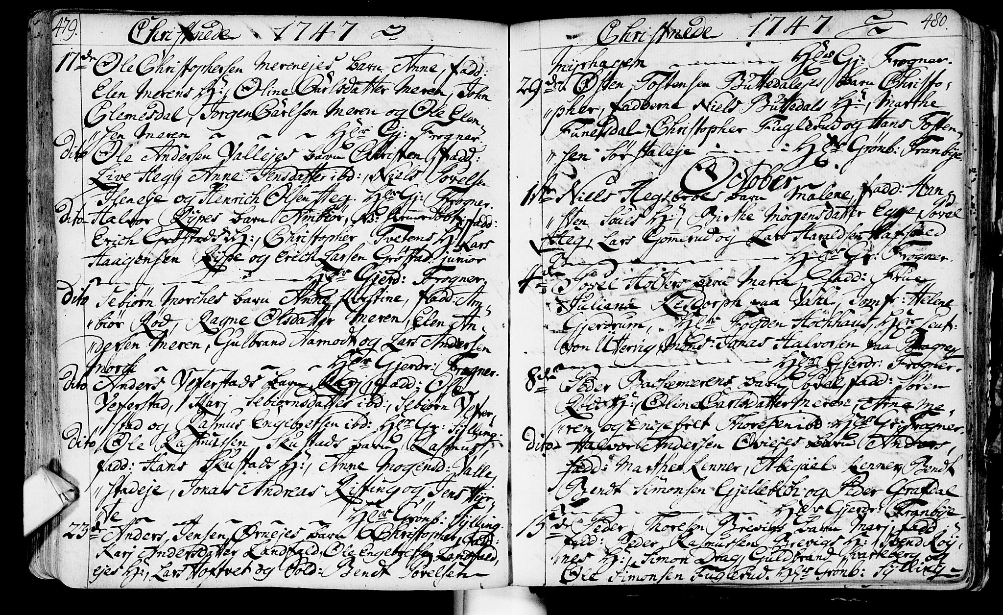 Lier kirkebøker, AV/SAKO-A-230/F/Fa/L0003: Parish register (official) no. I 3, 1727-1748, p. 479-480