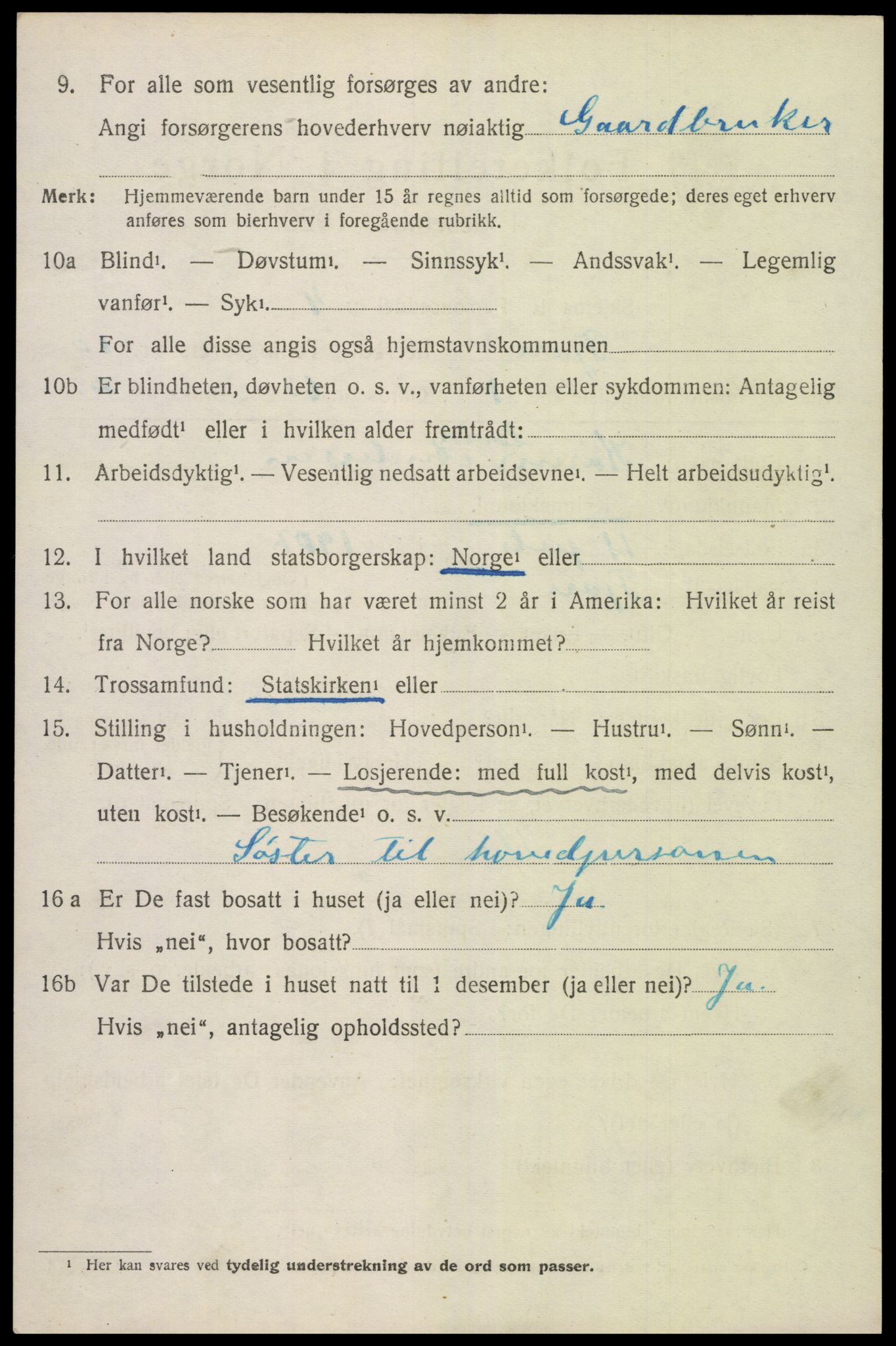 SAK, 1920 census for Fjære, 1920, p. 11398