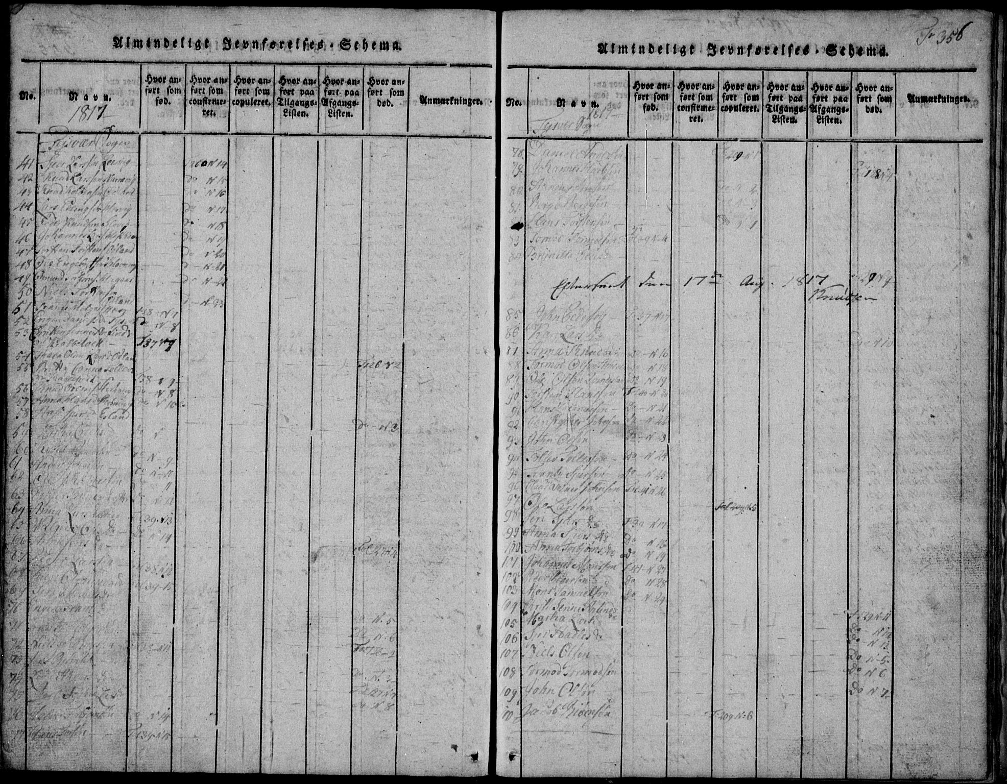 Skjold sokneprestkontor, AV/SAST-A-101847/H/Ha/Hab/L0002: Parish register (copy) no. B 2 /1, 1815-1830, p. 356