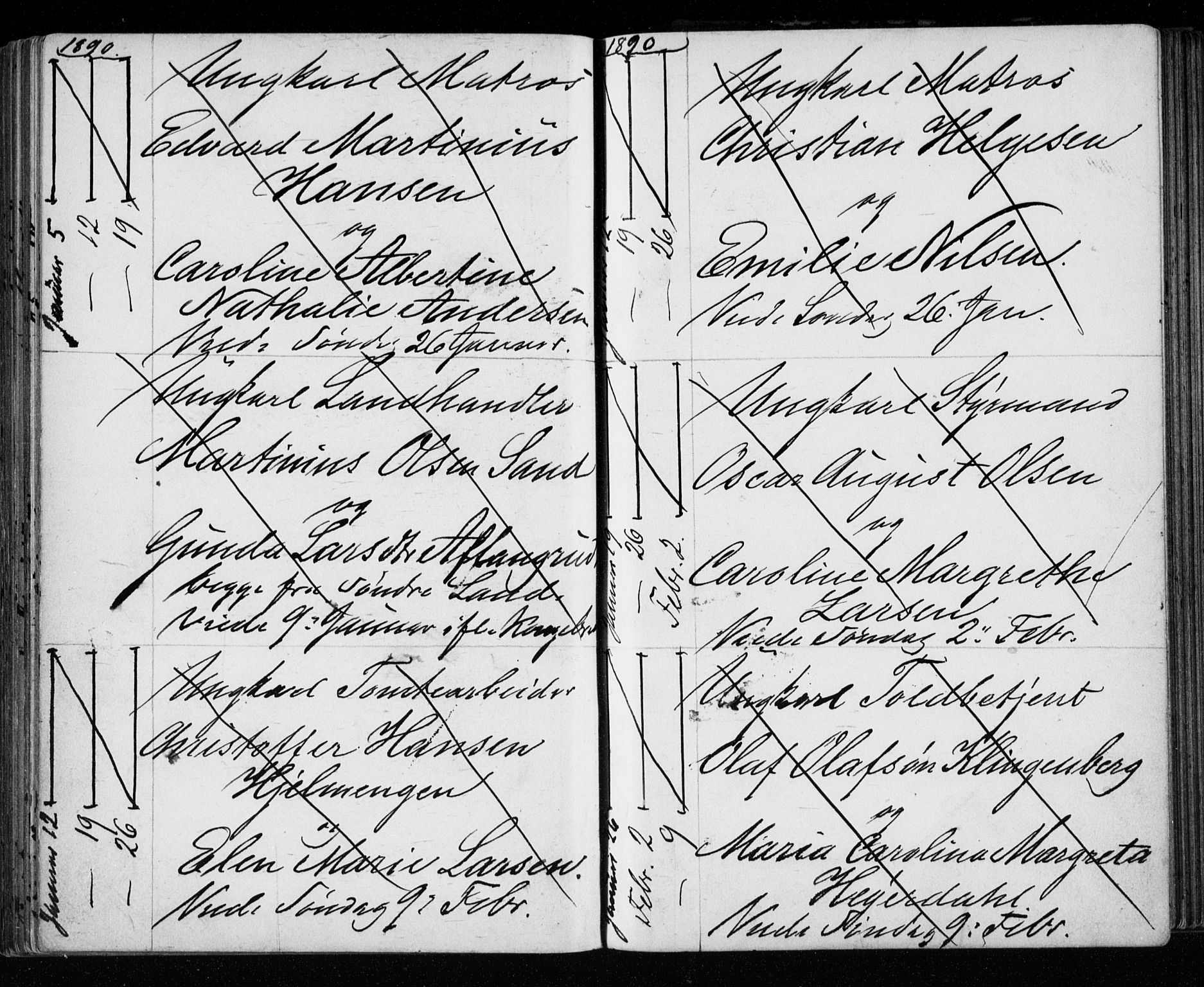 Bragernes kirkebøker, AV/SAKO-A-6/H/Ha/L0006: Banns register no. 6, 1873-1896