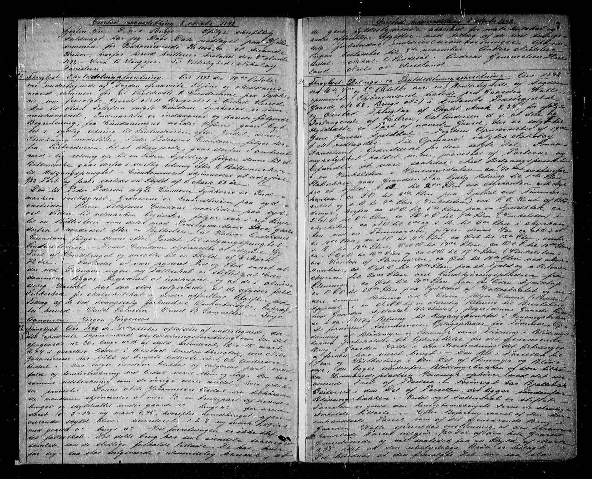 Nedenes sorenskriveri, AV/SAK-1221-0006/G/Gb/Gba/L0015: Mortgage book no. 12, 1892-1896, p. 7