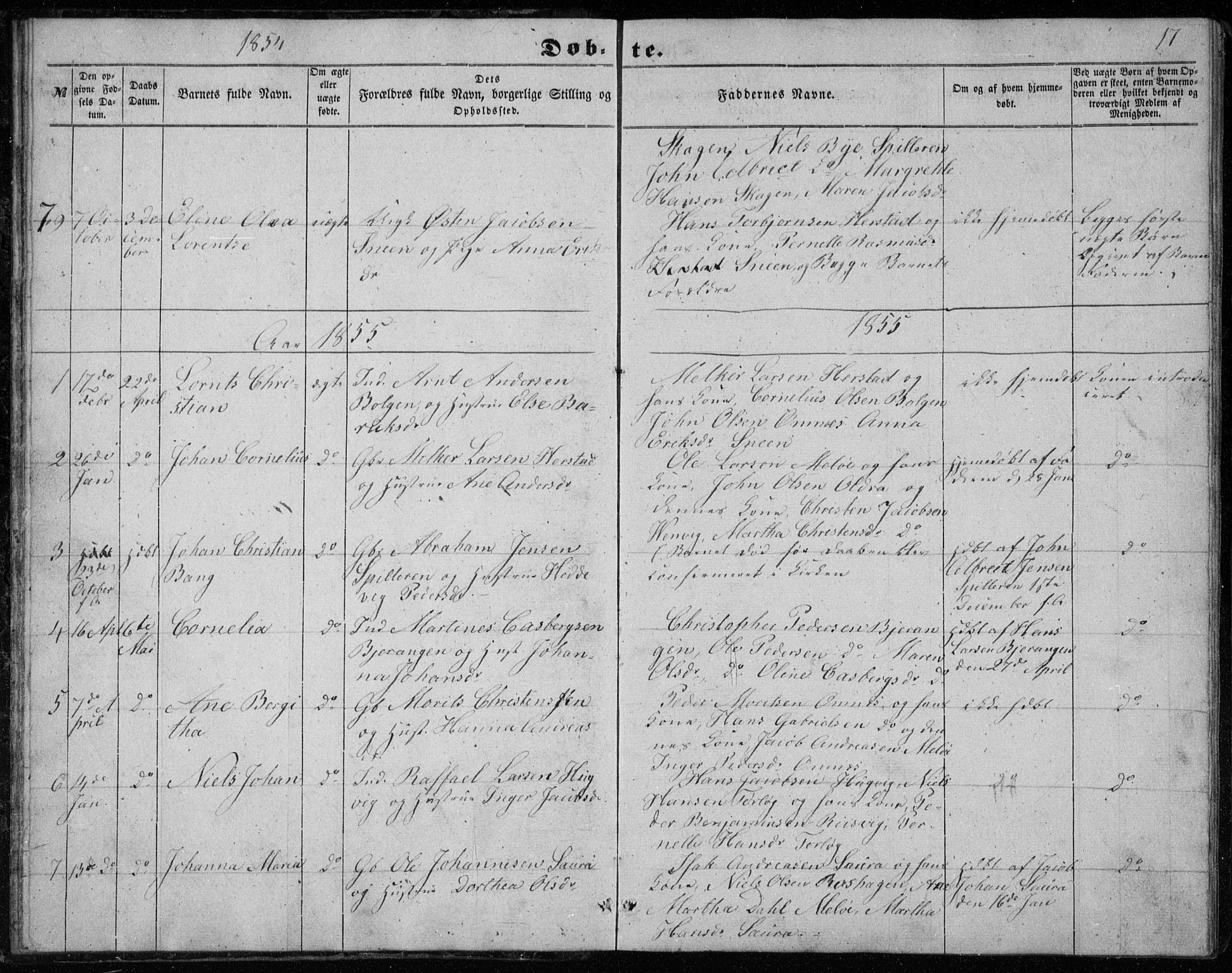 Ministerialprotokoller, klokkerbøker og fødselsregistre - Nordland, SAT/A-1459/843/L0633: Parish register (copy) no. 843C02, 1853-1873, p. 17