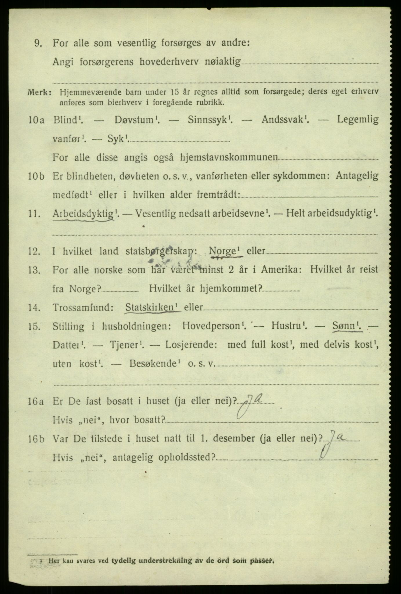 SAB, 1920 census for Austrheim, 1920, p. 5975