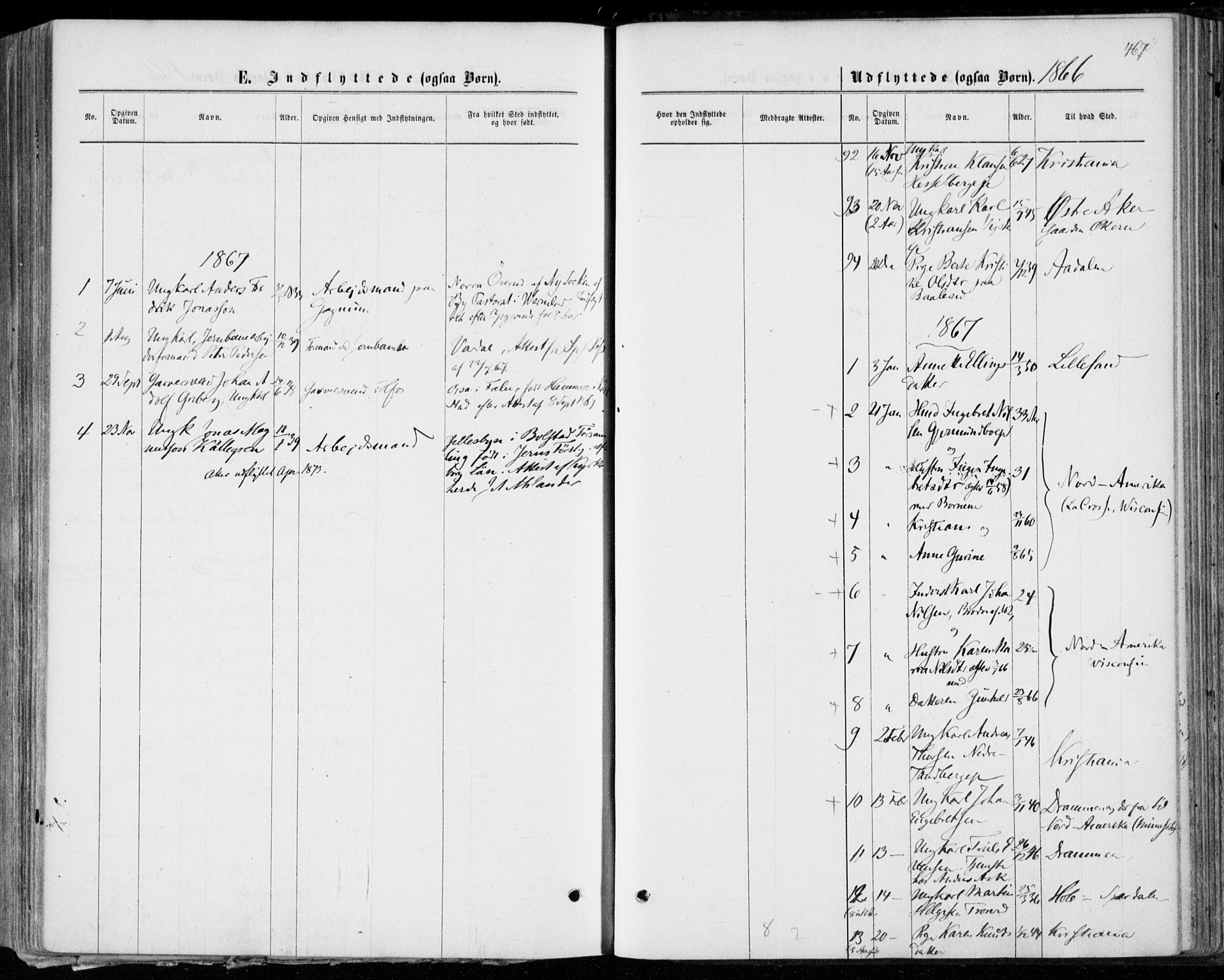 Norderhov kirkebøker, SAKO/A-237/F/Fa/L0013: Parish register (official) no. 13, 1866-1874, p. 467