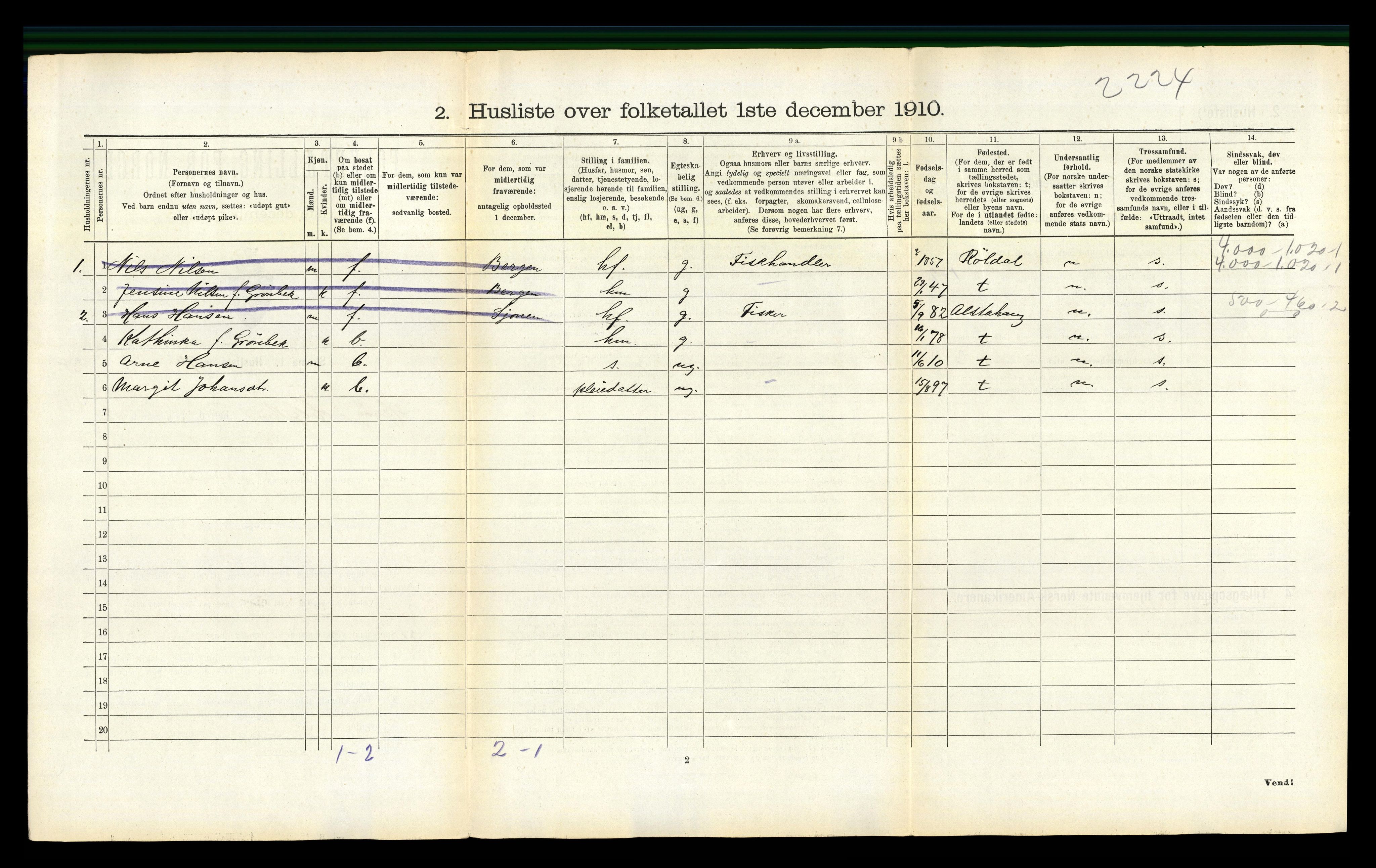 RA, 1910 census for Herøy, 1910, p. 288