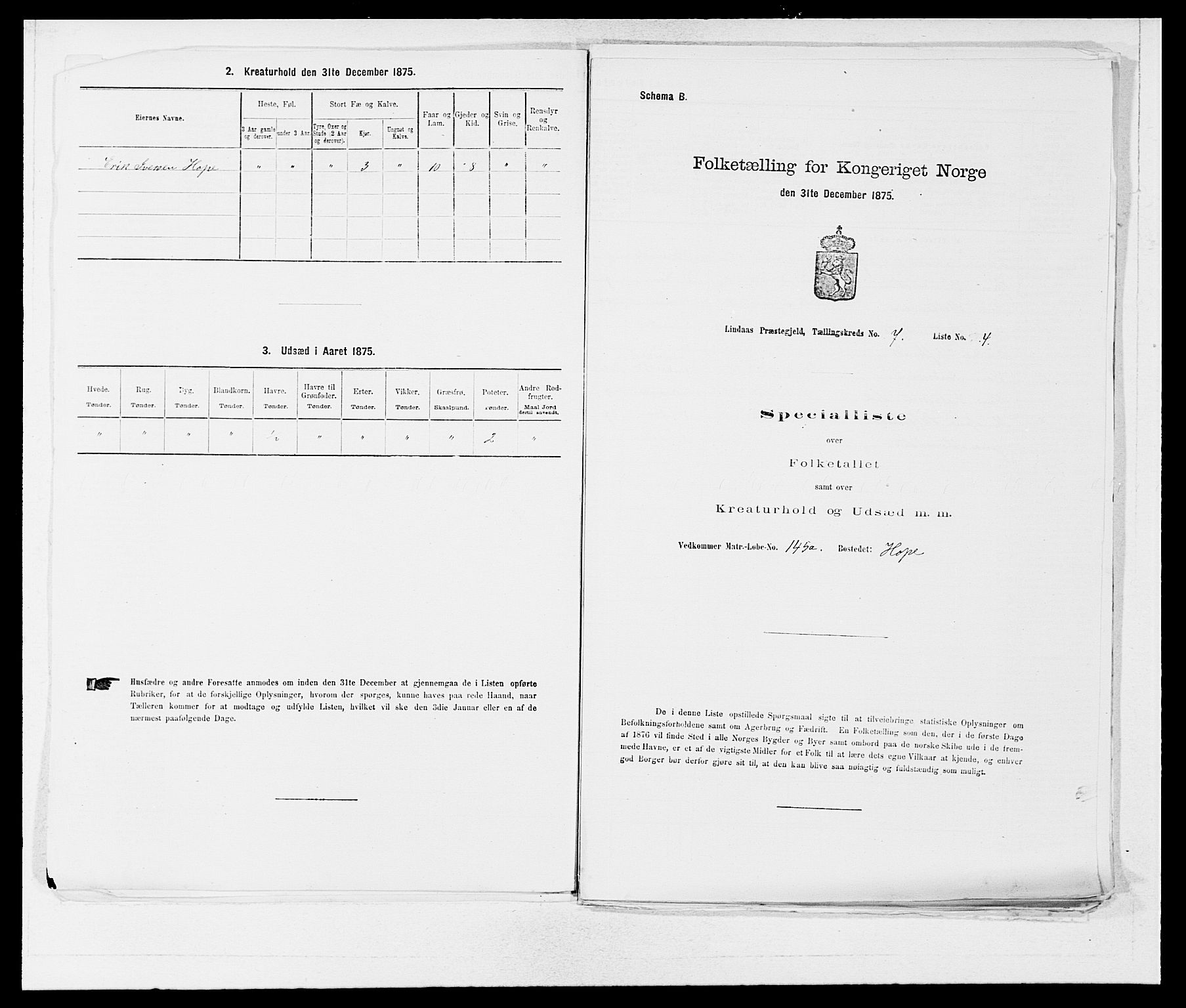 SAB, 1875 census for 1263P Lindås, 1875, p. 547