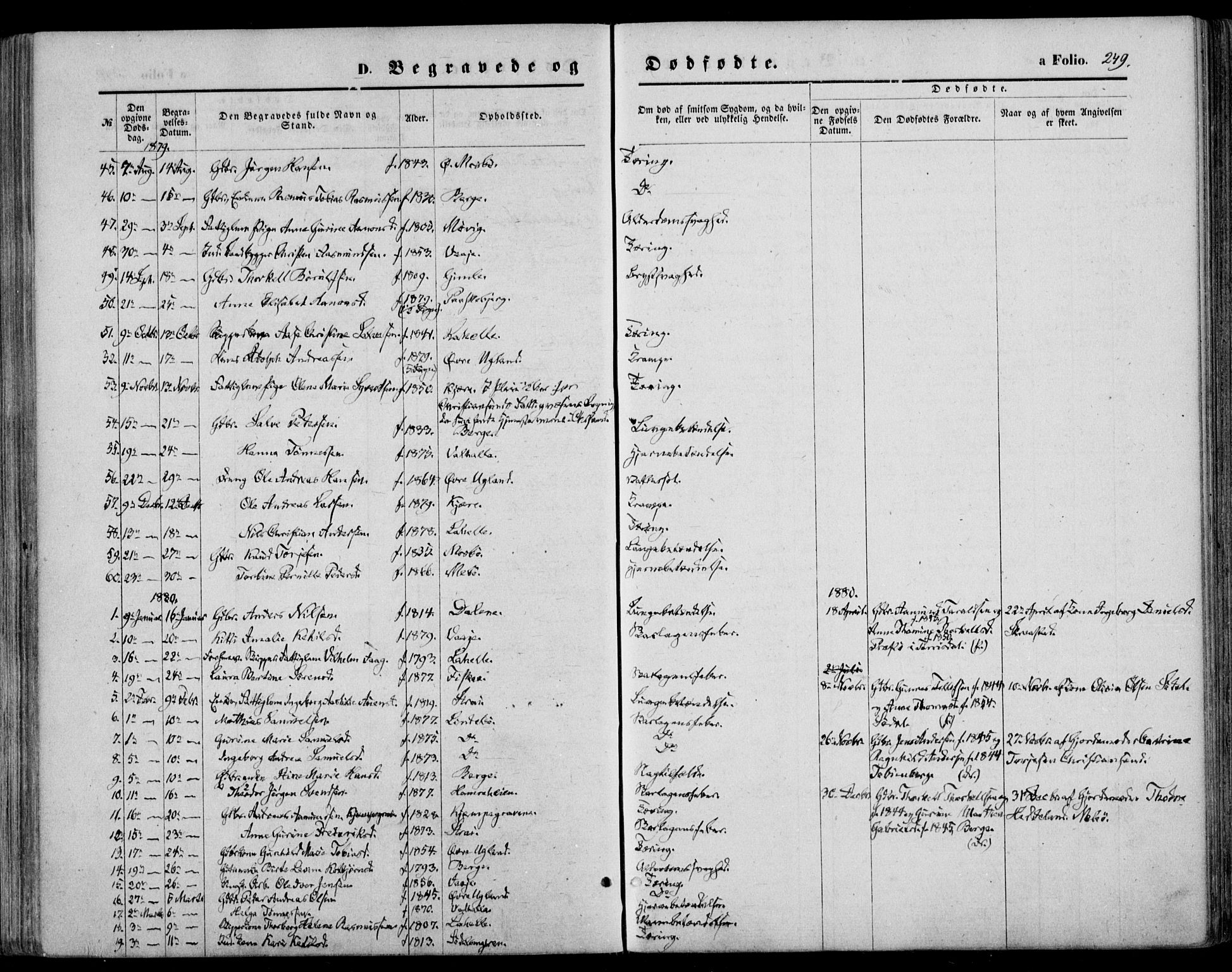 Oddernes sokneprestkontor, AV/SAK-1111-0033/F/Fa/Faa/L0008: Parish register (official) no. A 8, 1864-1880, p. 249