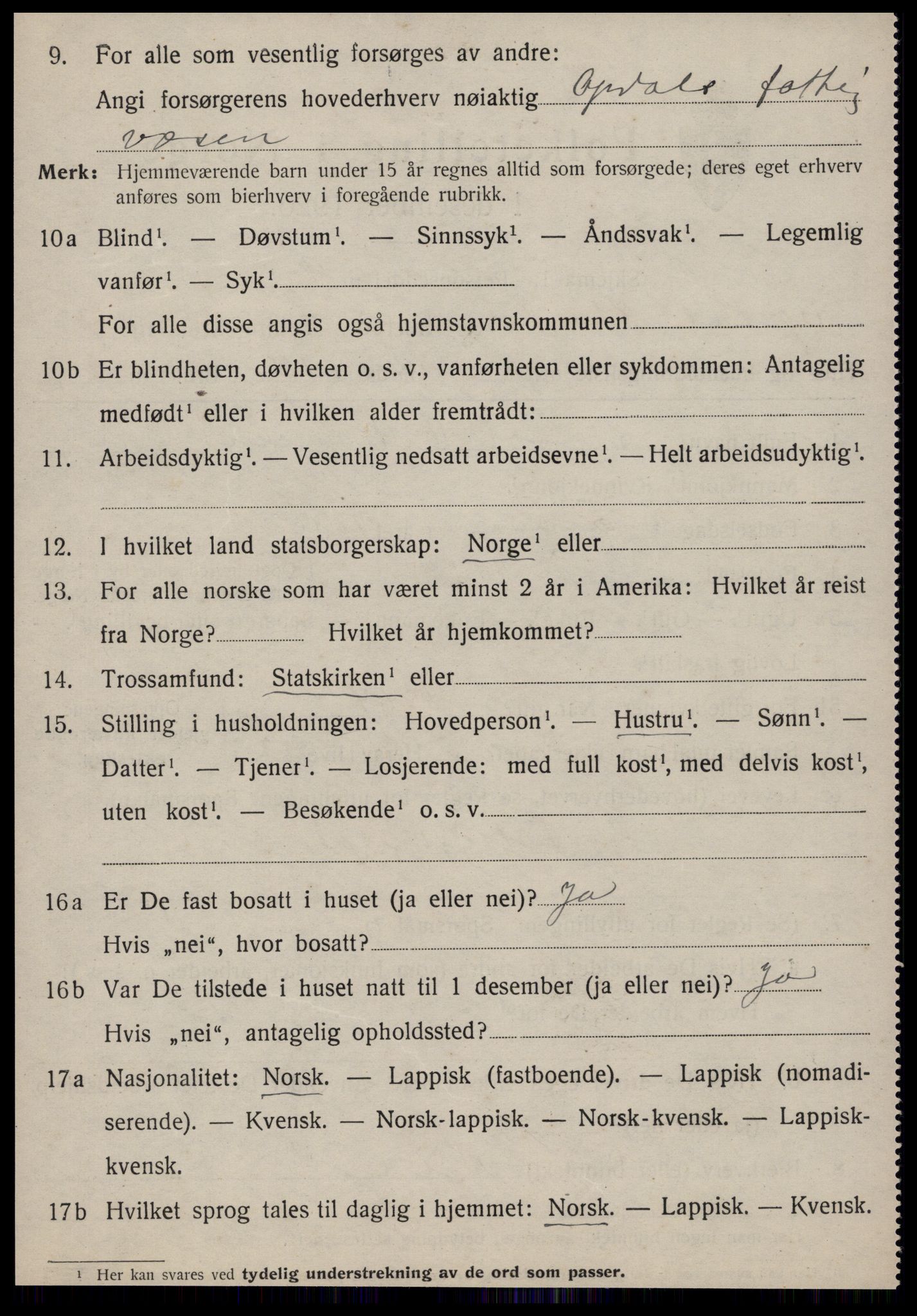 SAT, 1920 census for Oppdal, 1920, p. 5706