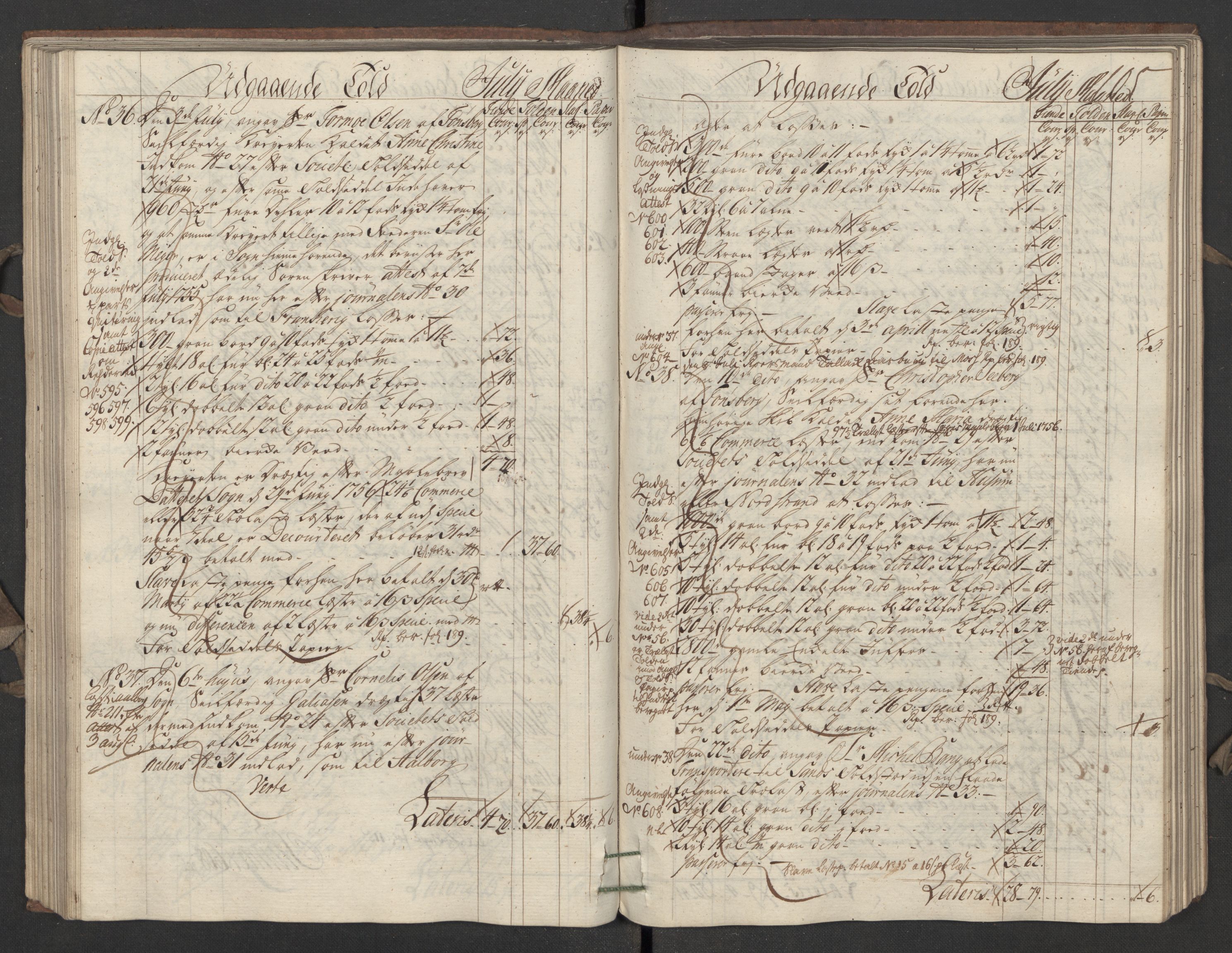 Generaltollkammeret, tollregnskaper, AV/RA-EA-5490/R05/L0027/0001: Tollregnskaper Moss, Son, Krokstad / Utgående hovedtollbok, 1756, p. 104b-105a