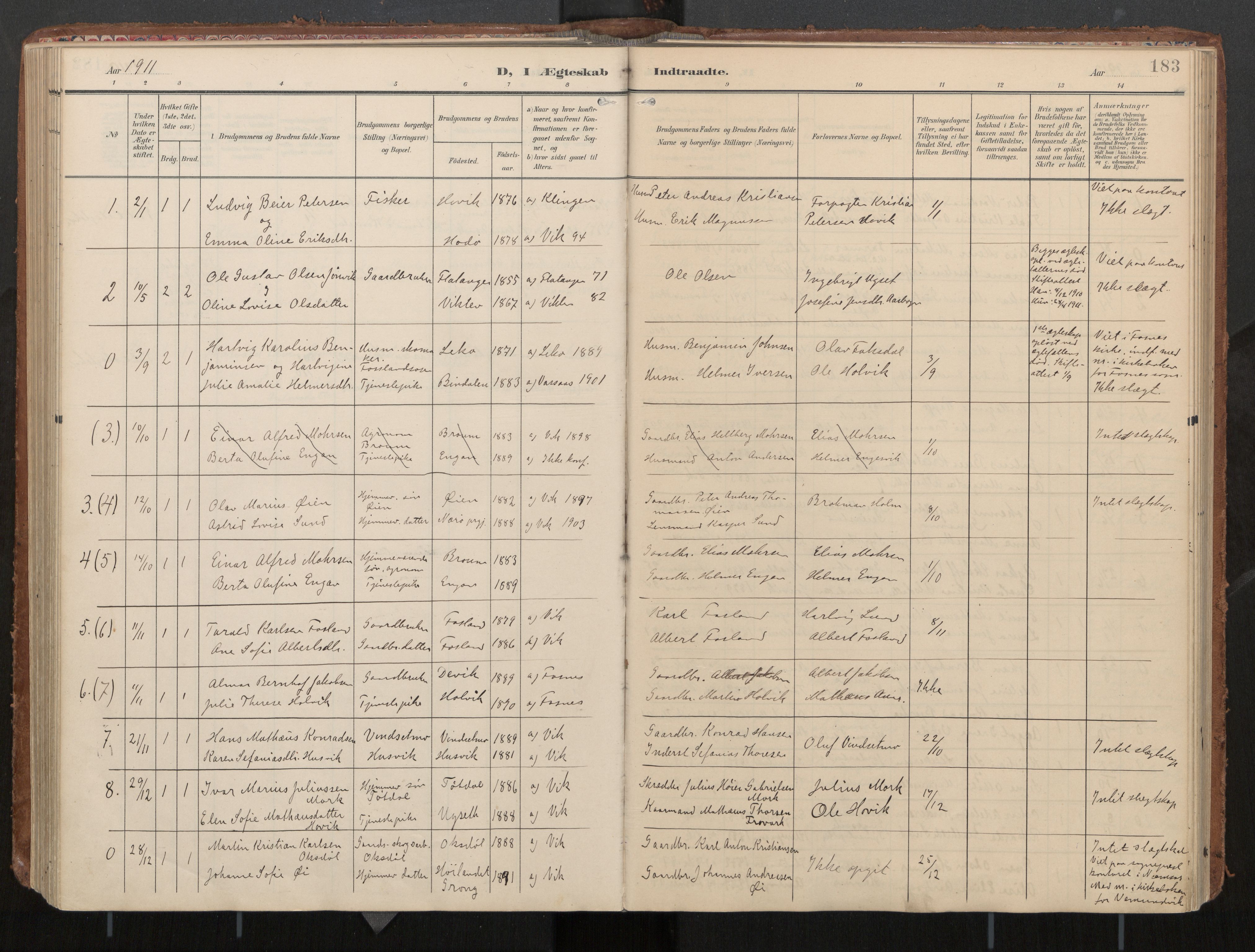 Ministerialprotokoller, klokkerbøker og fødselsregistre - Nord-Trøndelag, AV/SAT-A-1458/774/L0629: Parish register (official), 1904-1926, p. 183