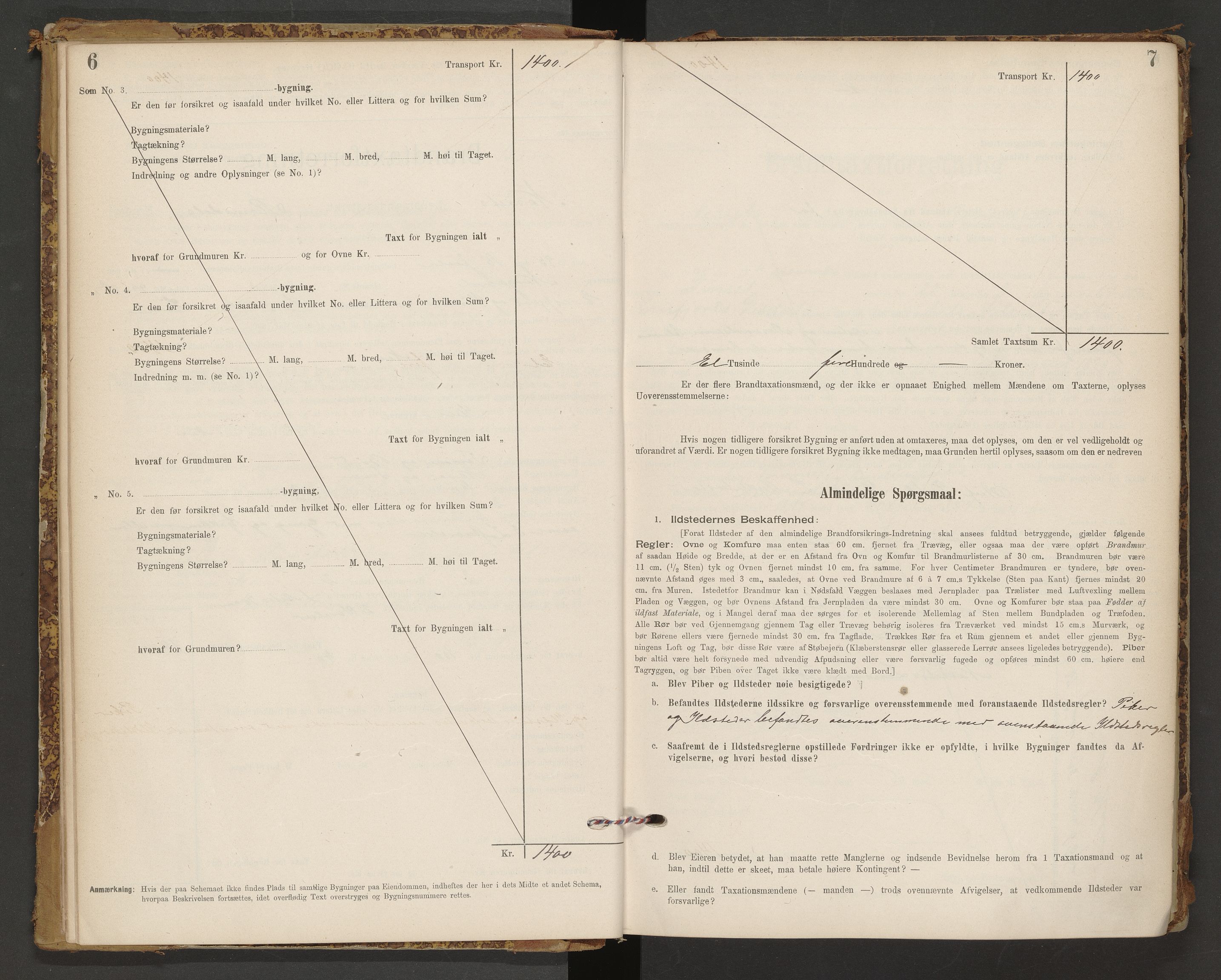 Norges Brannkasse Nesset, AV/SAT-A-5501/F/Fb/L0001: Branntakstprotokoll, 1894-1911, p. 6-7